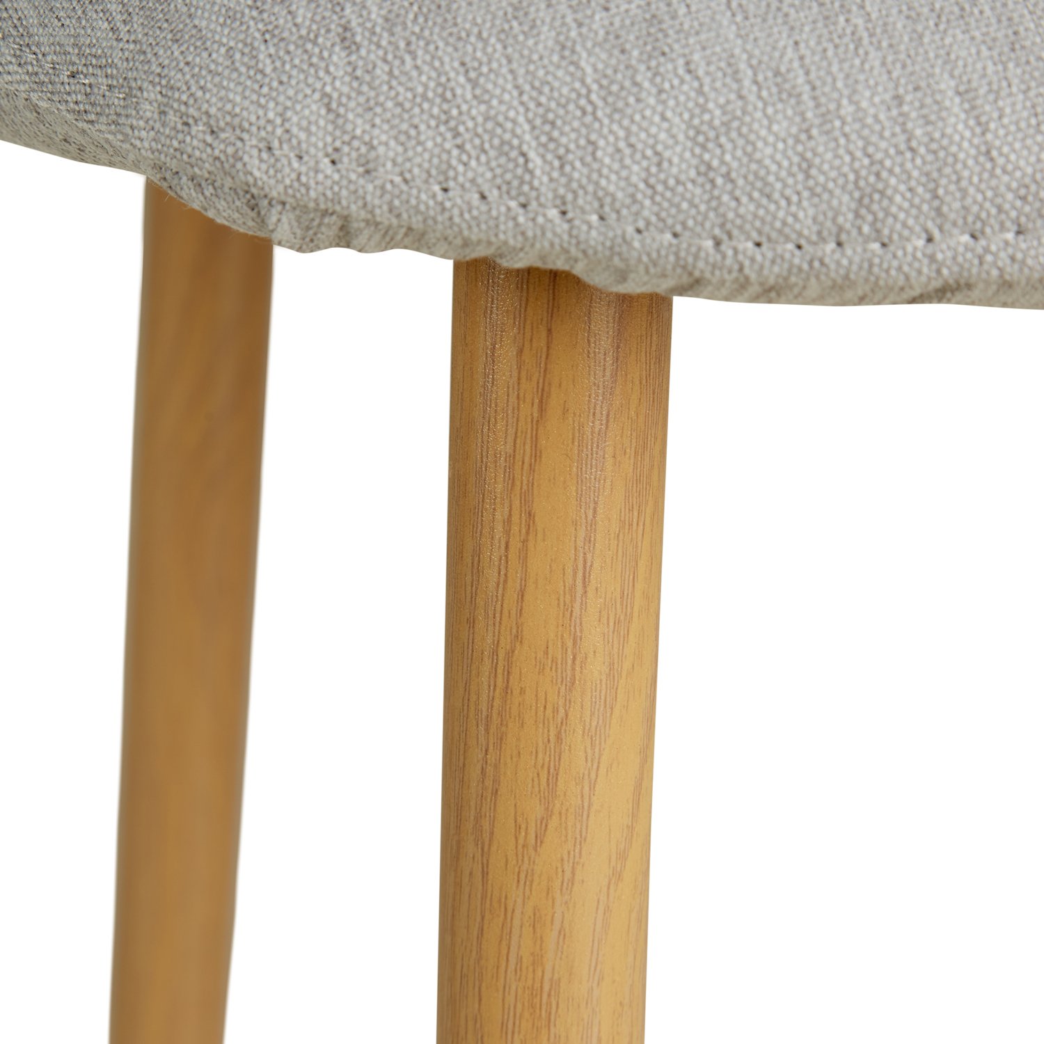 Set of 6 Upholstered Linen Chairs in Gray with Rounded Backrests – Modern Dining Chairs Without Armrests