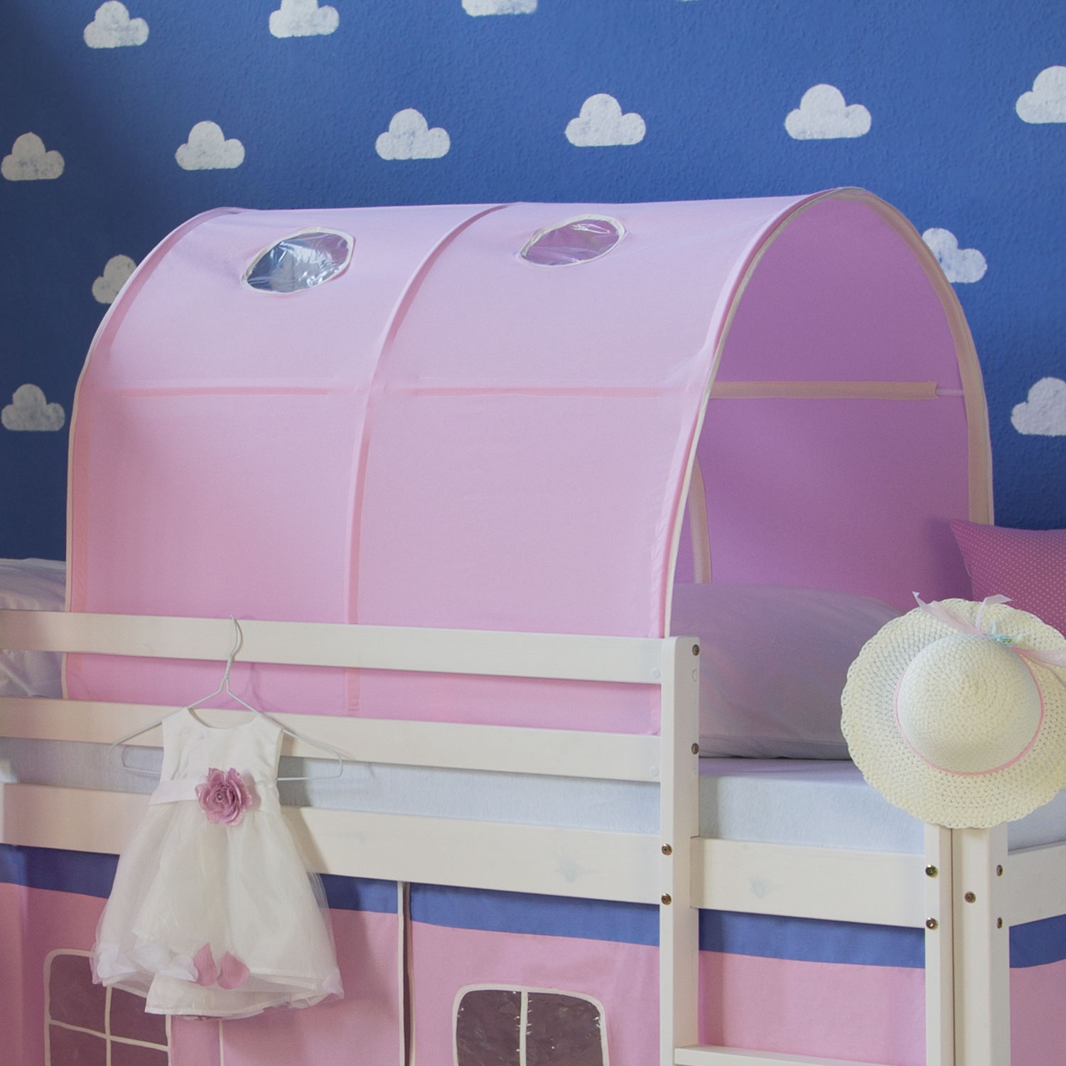 Tunnel Pour Enfant Avec Rideau En Filet Pour Lit Mezzanine Largeur 100 Cm Bleu Tunnel Pour Enfant Avec Rideau En Filet Pour Lit Mezzanine Largeur 100 Cm Bleu