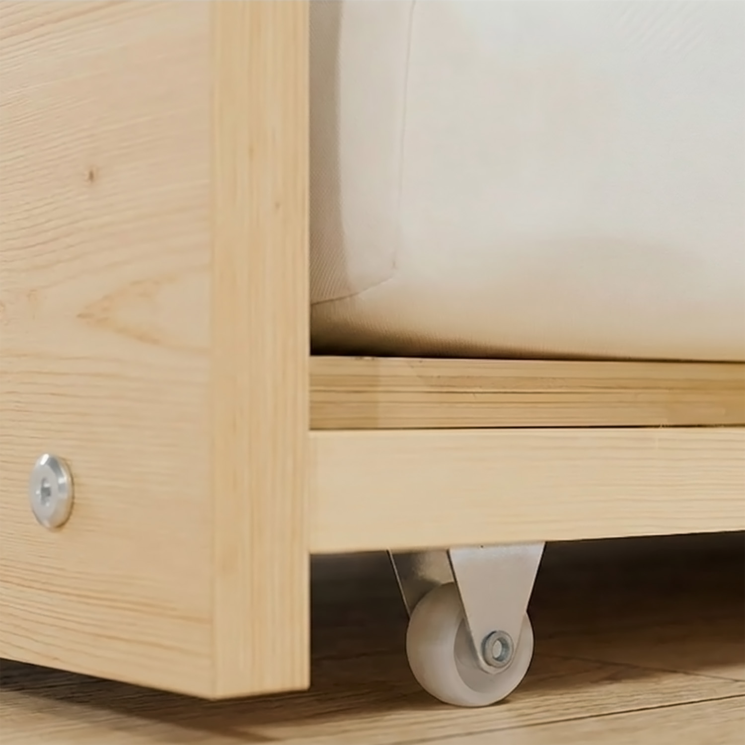 Wood Bed 90x200 cm Natural | Extendable | Cabin Bed | with Mattress | Kids Youth Guest Bedroom