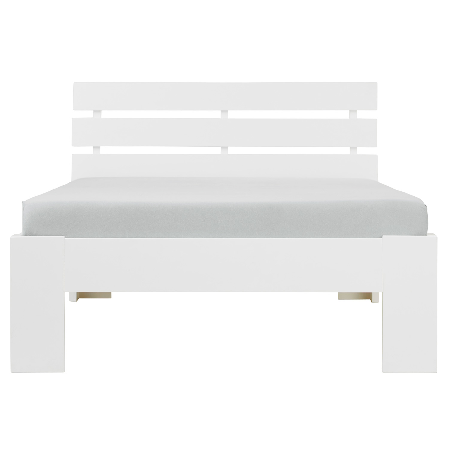 Lit simple en bois 90x200 avec sommier à lattes Pin blanc Cadre de lit en bois massif