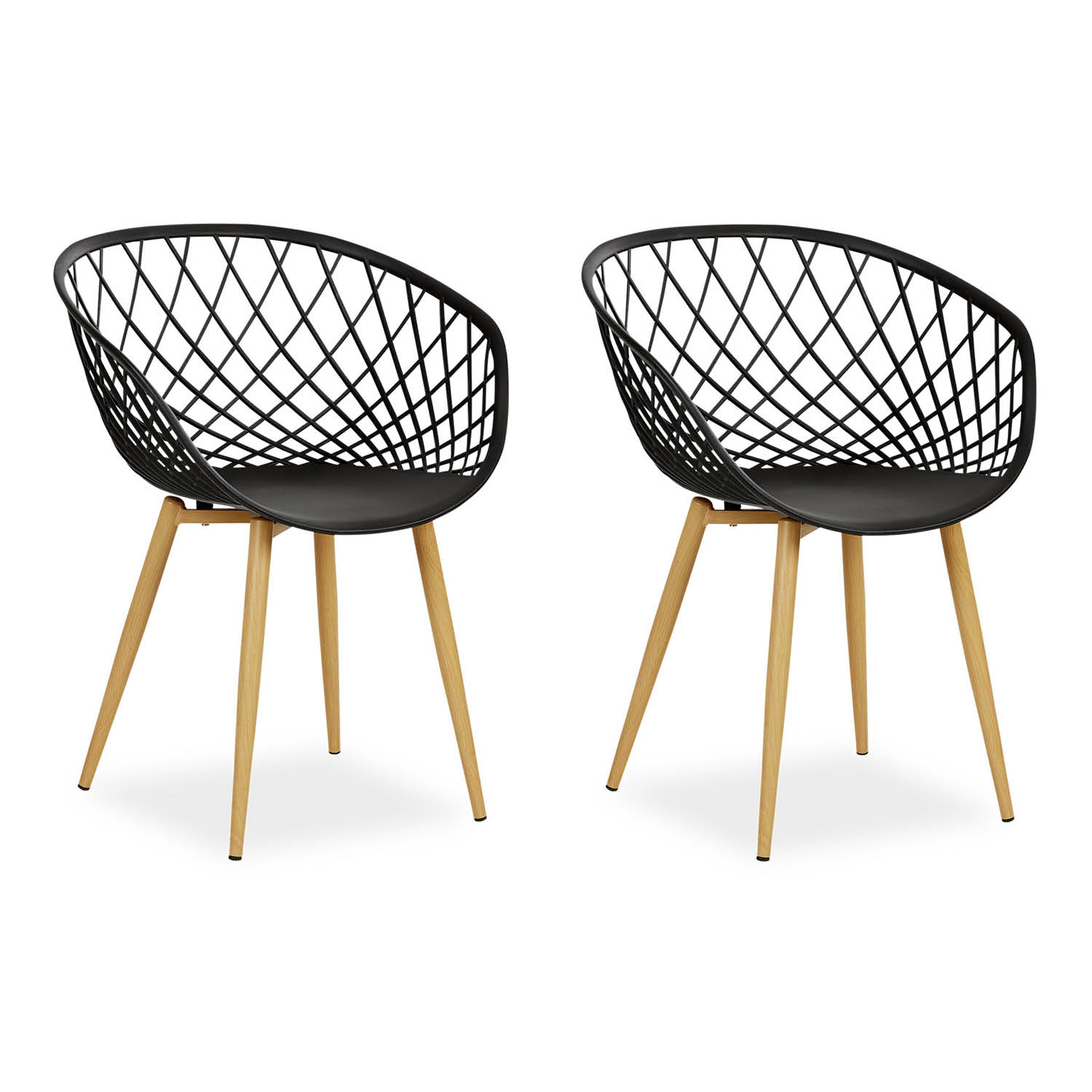 Set of 2 Garden chair with armrests Camping chairs Black Garden armchairs Outdoor chairs Plastic Egg chair Indoor chairs Kitchen chairs