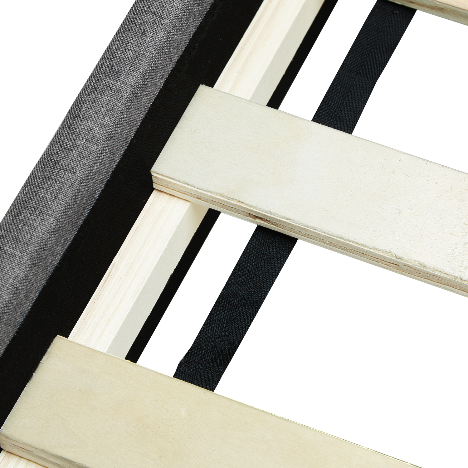 Upholstered Bed with Mattress 90x200 Slatted Frame Double Bed Fabric Bedstead Bed Grey Upholstered bed 90x200 cm grey | with slatted frame | with mattress | single fabric bed frame