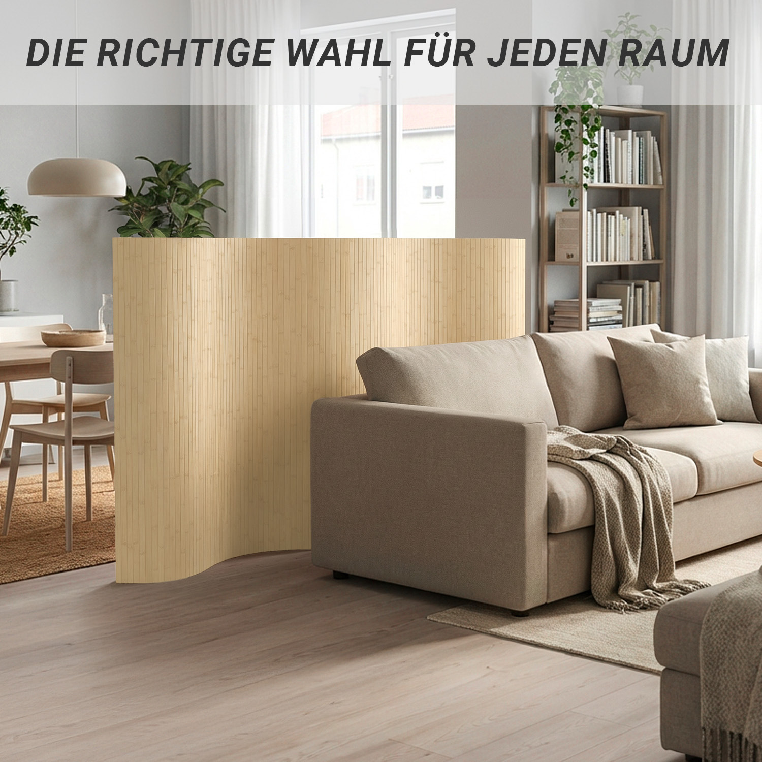 Paravent Bamboo Height 145 cm Nature | Room Divider | Partition Privacy Screen