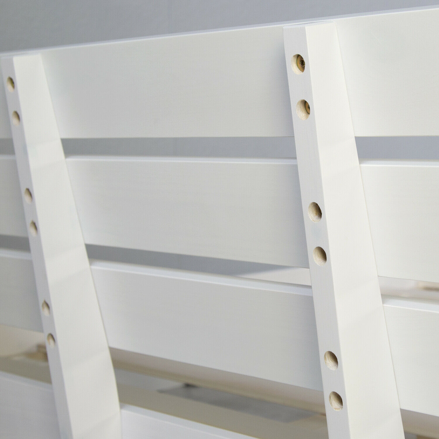 Wood Bed 160x200 cm White | Double Bed | with Slatted Frame | Solid | Kids Youth Guest Bedroom