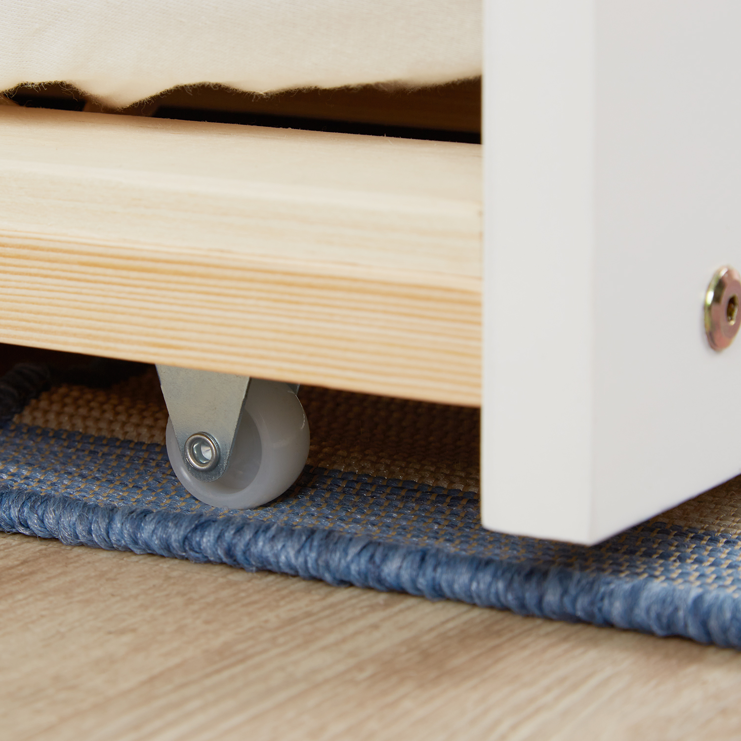 Wooden Bed 90x200 cm White | Extends to a Double Bed | Bunk Bed | With Slatted Base | Pull-Out Bed, Functional Bed, Duo Bed