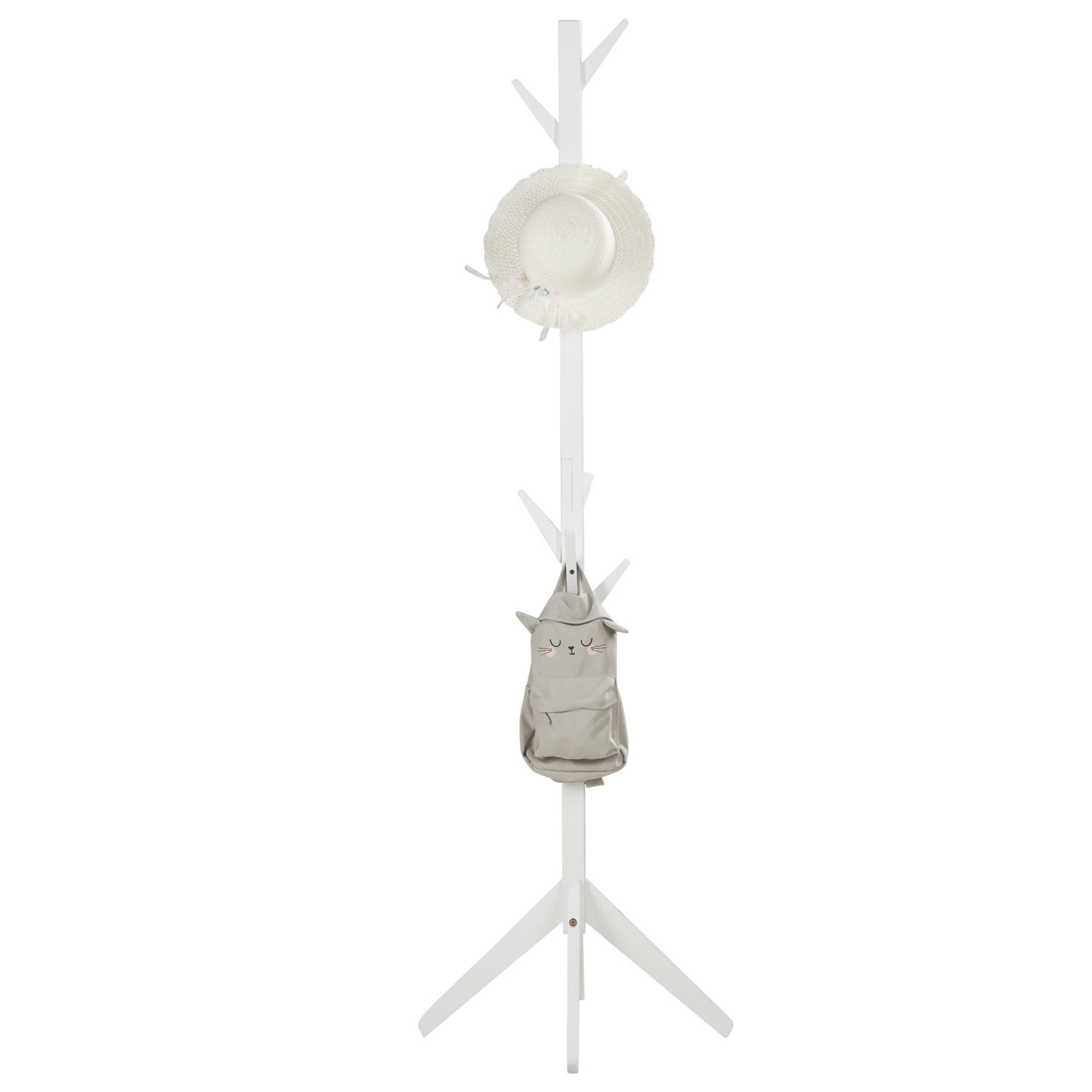 Coat stand 10 hooks white wooden wardrobe clothes rack garment rack clothing rack