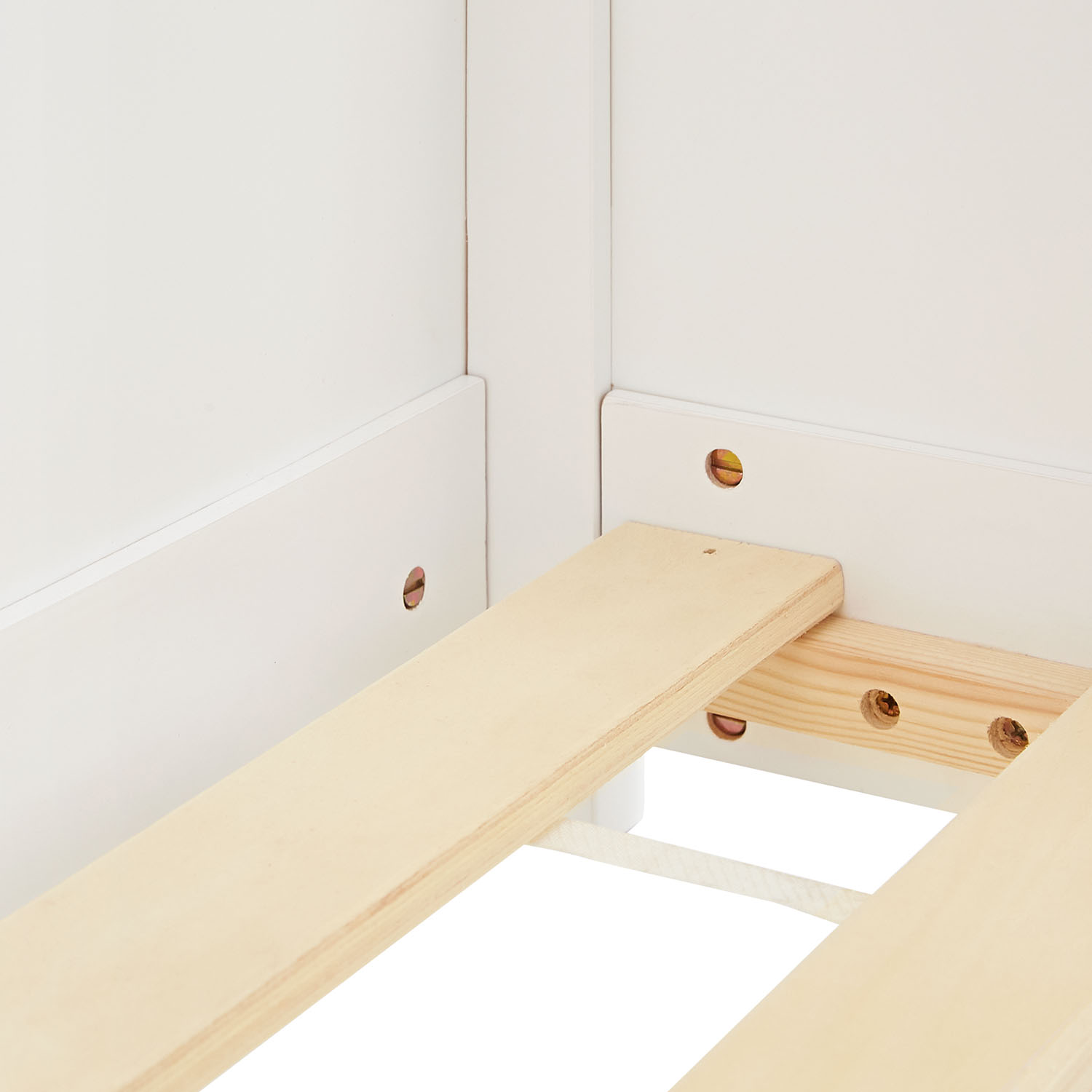 Children's Bed 90x200 cm White | House Bed with Fall Protection | Montessori | Single Bed | with Slatted Frame | Wood