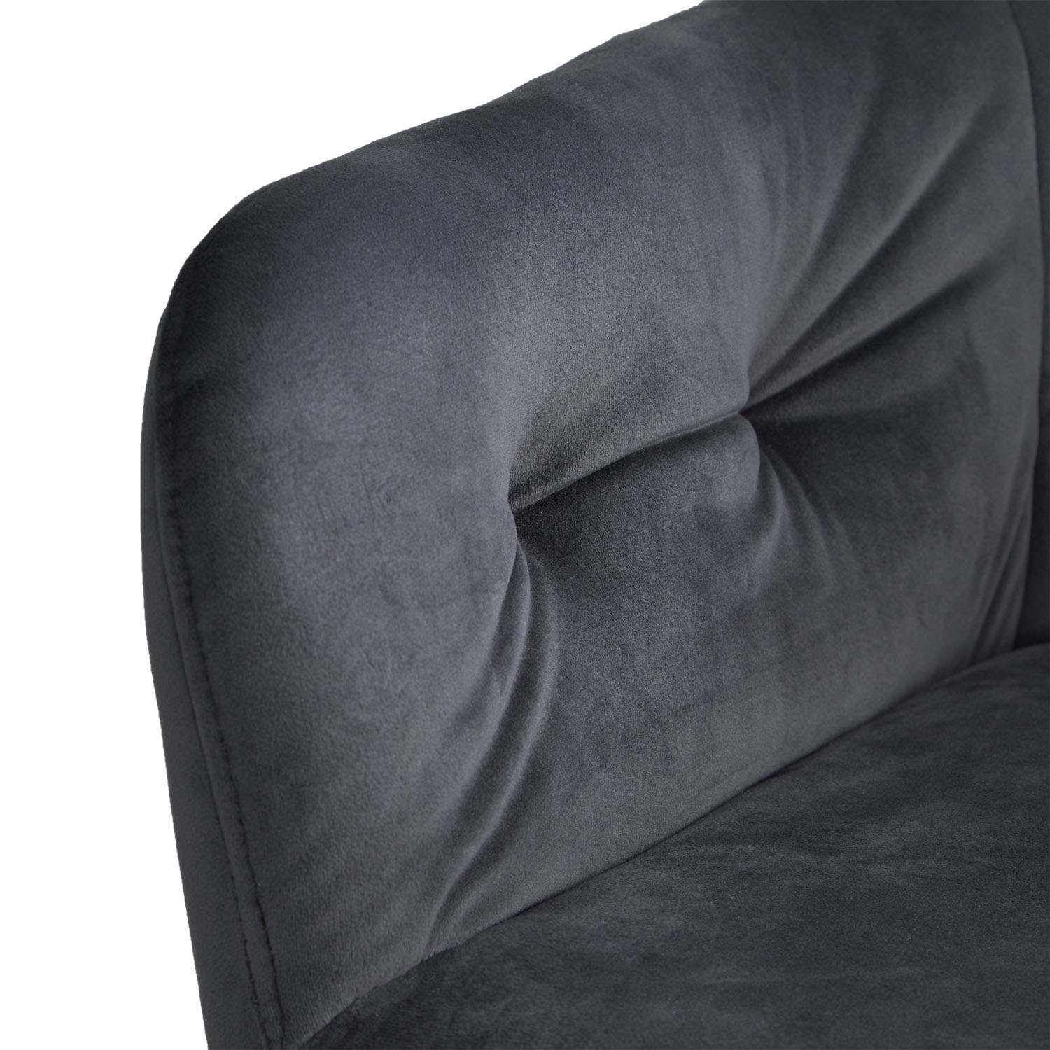 Set of 2 swivel upholstered chairs in gray velvet with armrests – Elegant dining chairs