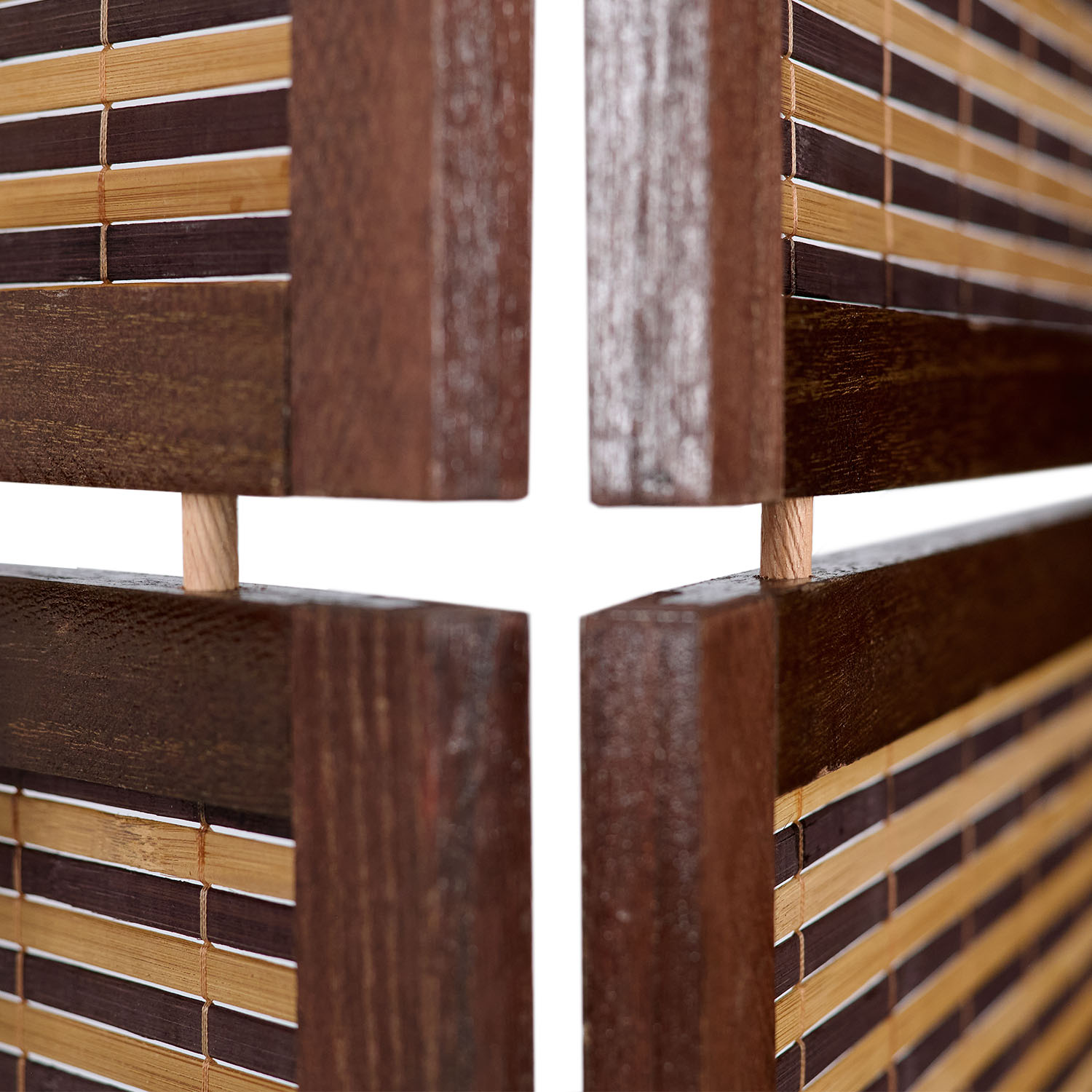 Paravent Brown Bamboo Shoji Rice Paper White Height 200 cm | 4-panel | Wood | Room Divider Partition Privacy Screen