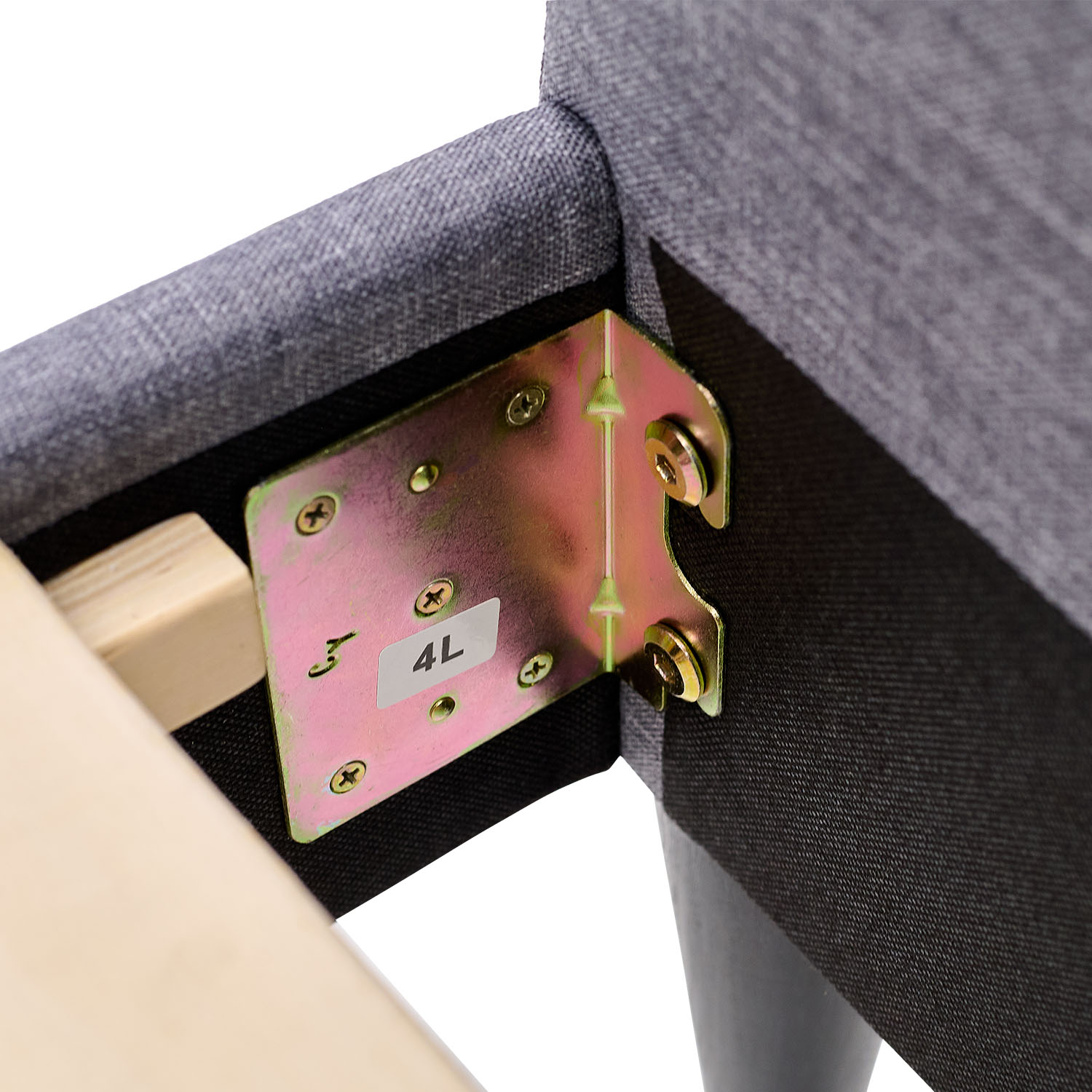 Upholstered bed 140x200 cm grey | with slatted frame | double fabric bed frame