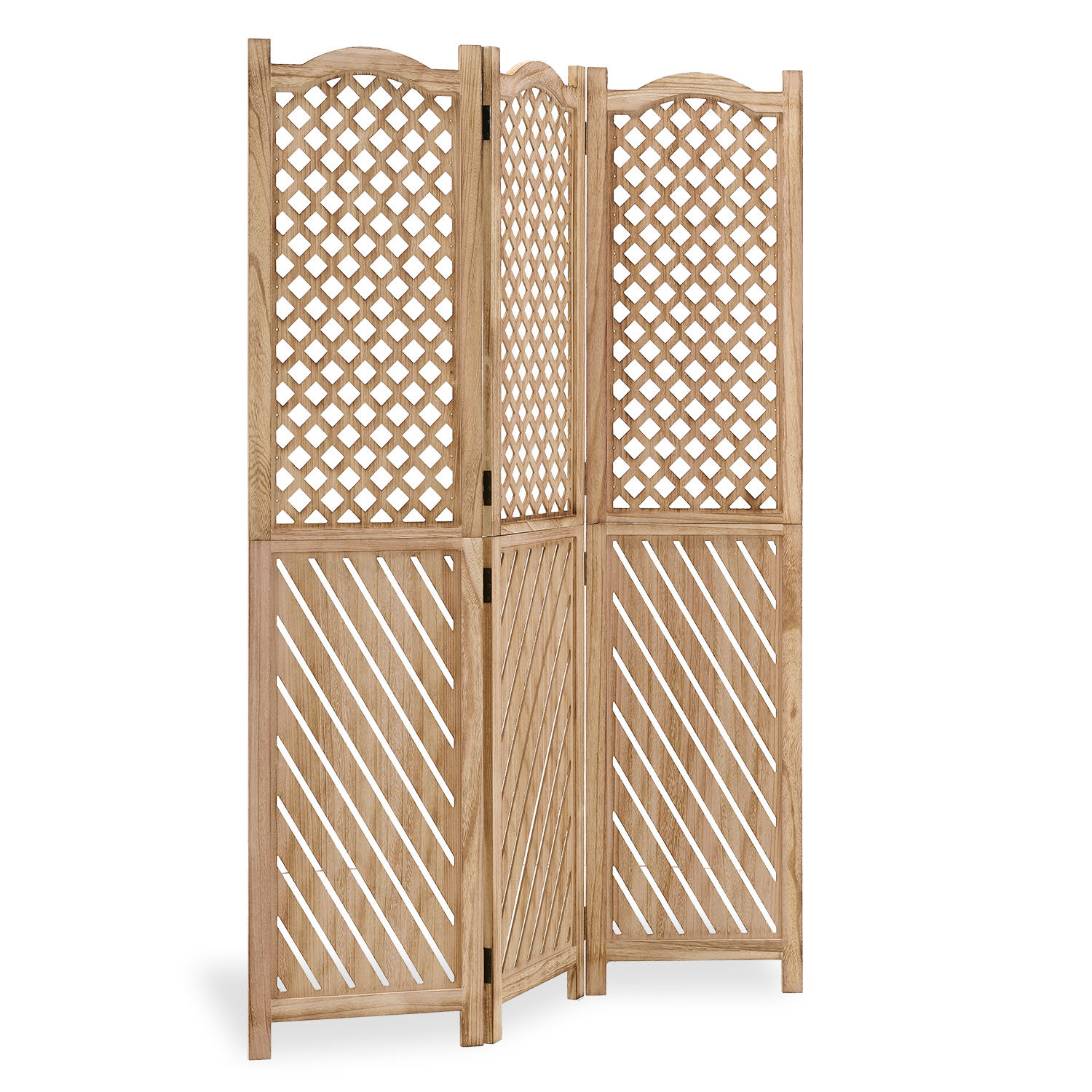 Paravent Natural Various Patterns | 3-panel | Wood | Room Divider Partition Privacy Screen