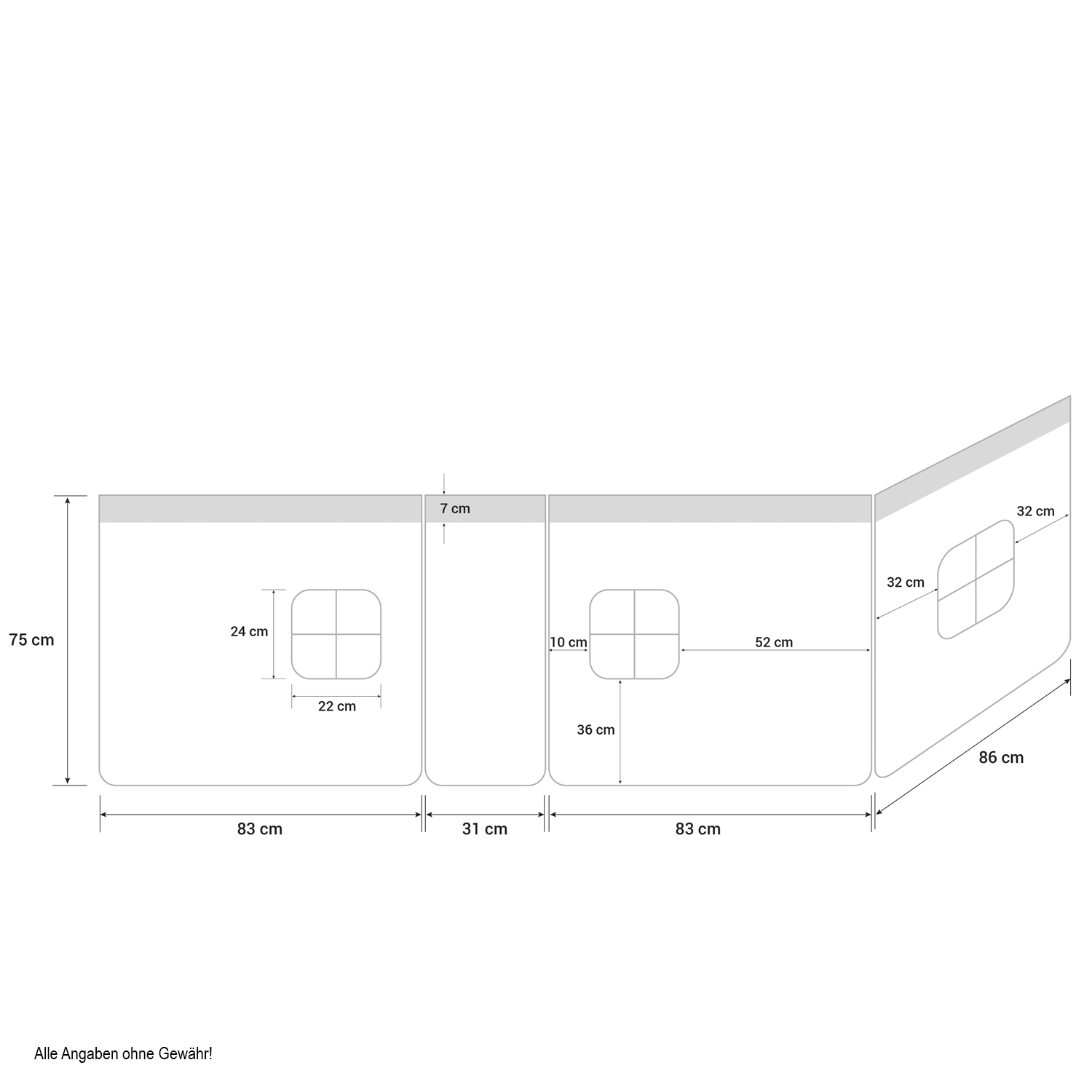 Childrens Bed Curtain Bunk Bed Cabin Bed Accessories Grey Stars