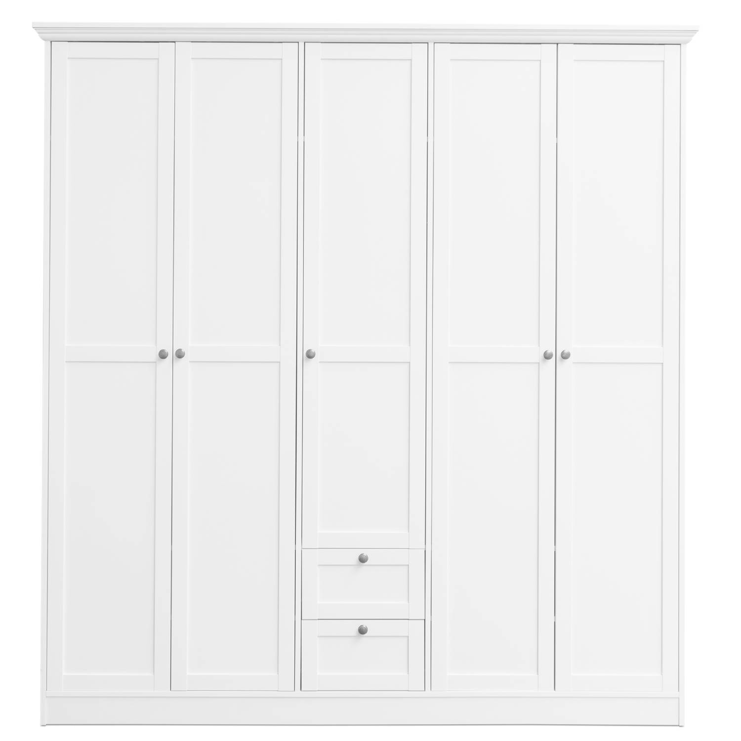 Wardrobe Cupboard White with Drawers 5 Doors Bedroom Wardrobe Furniture Storage Closet