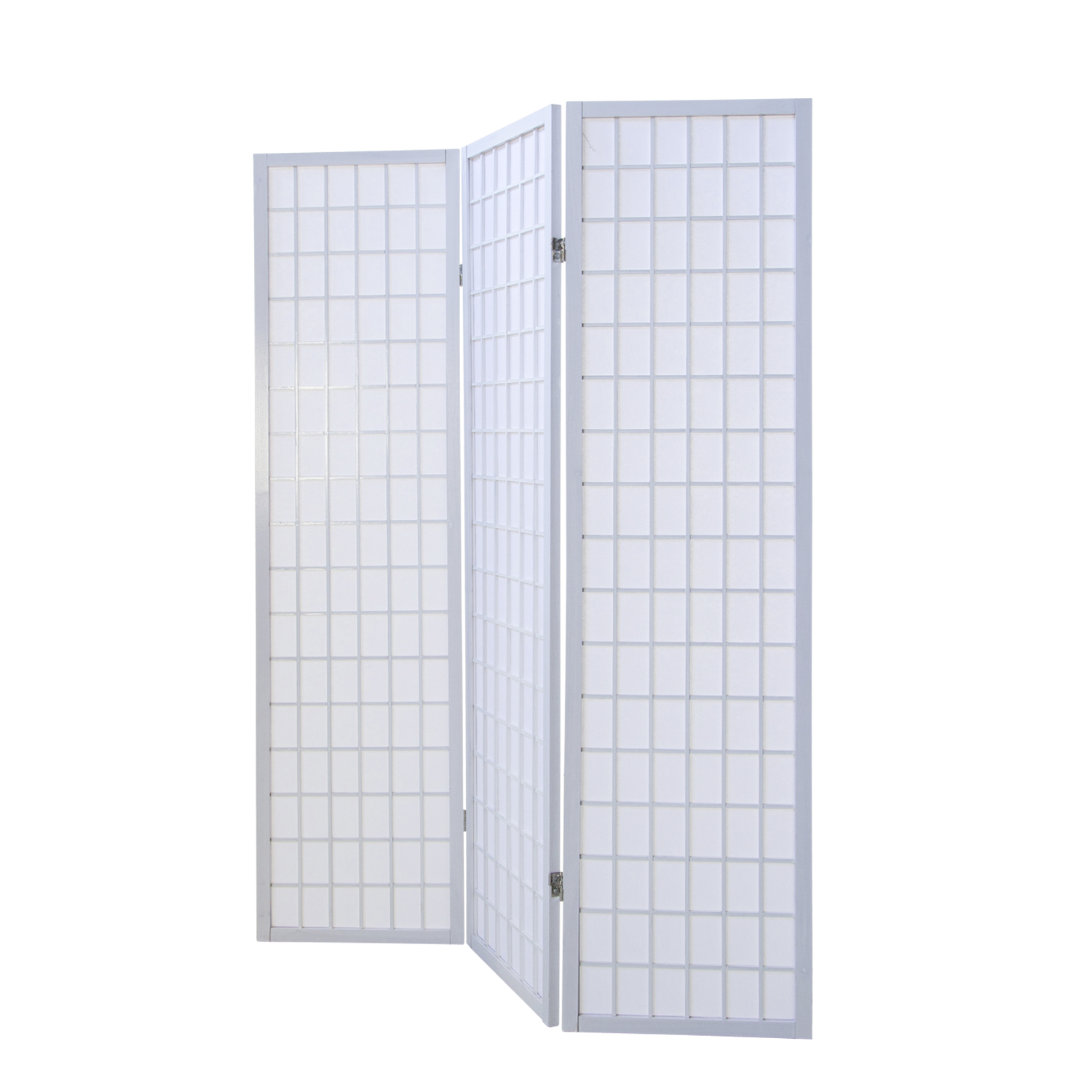 White Shoji Rice Paper Screen | 3-panel | Wood | Room Divider, Partition, Privacy Screen