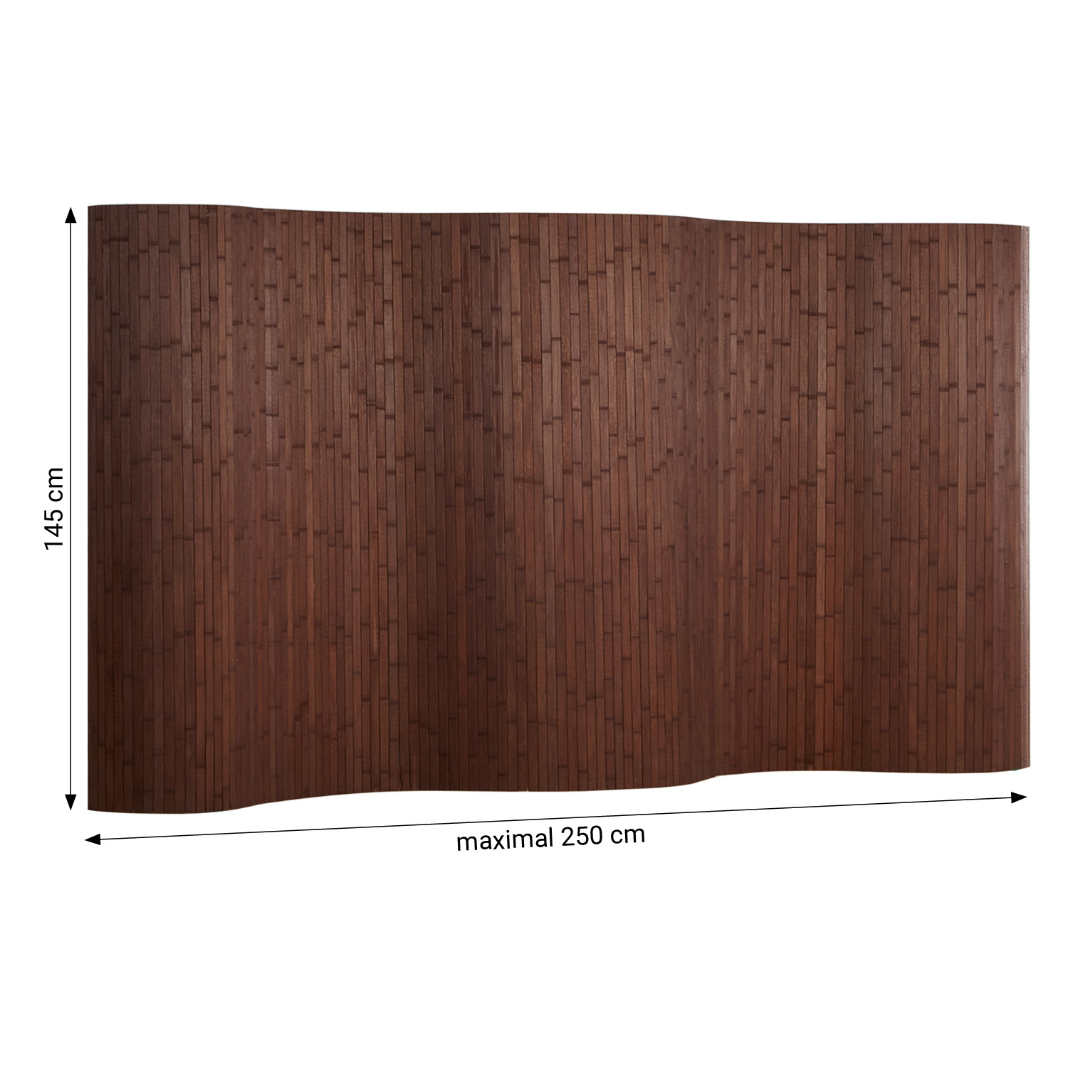 Paravent Bamboo Height 145 cm Dark Brown | Room Divider | Partition Privacy Screen
