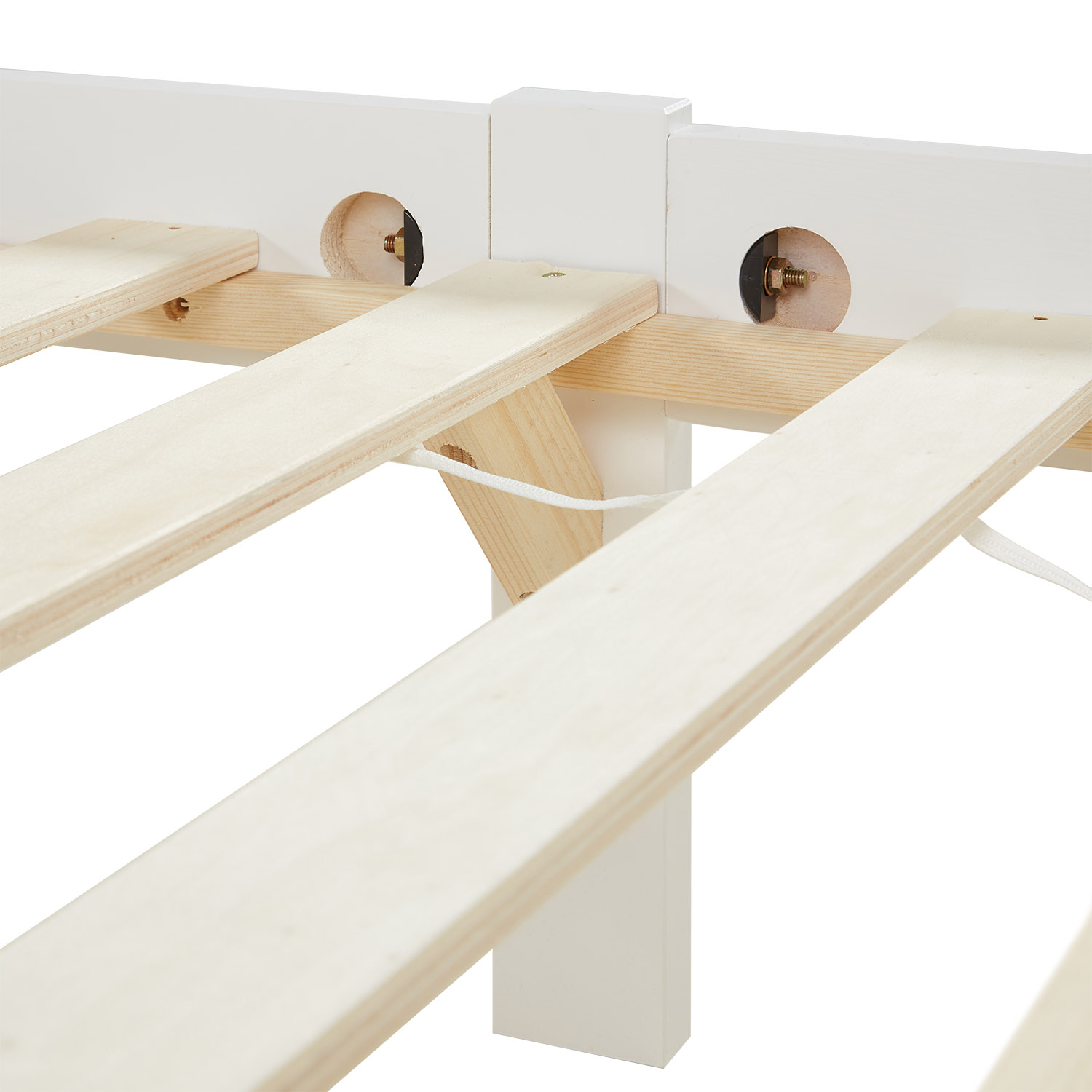 Wooden Bed 90x200 cm White – Single Bed with Slatted Base for Children's, Teenagers' & Guest Rooms