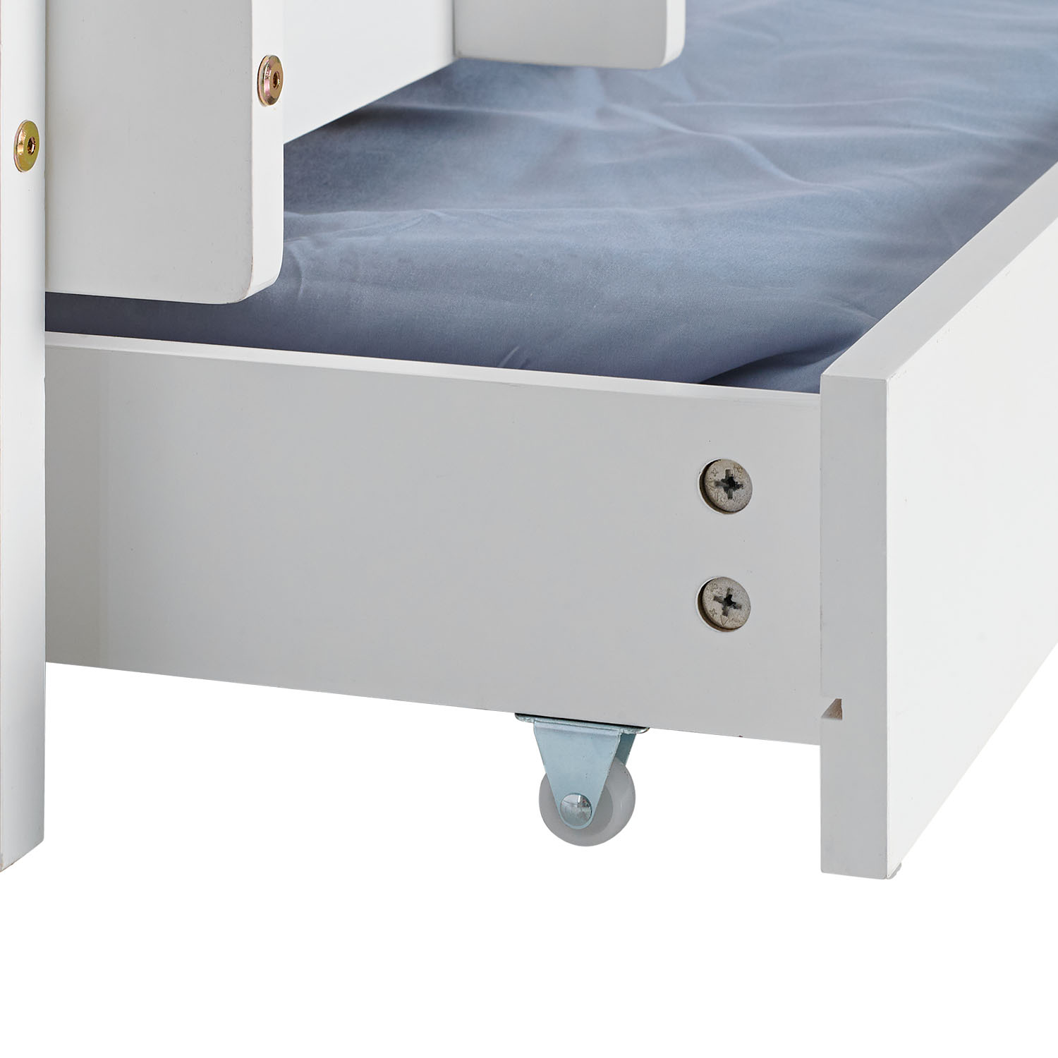 Triple Bunk Bed 90x200 with Mattresses Children´s Bed High Sleeper Cot White Wood Loft Bed Kids Bed