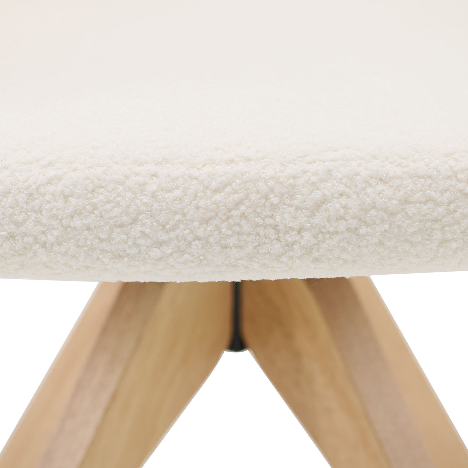 Upholstered Chair Teddy Fabric White | Set of 6 | swivel | with Armrests | Kitchen Dining Room Office