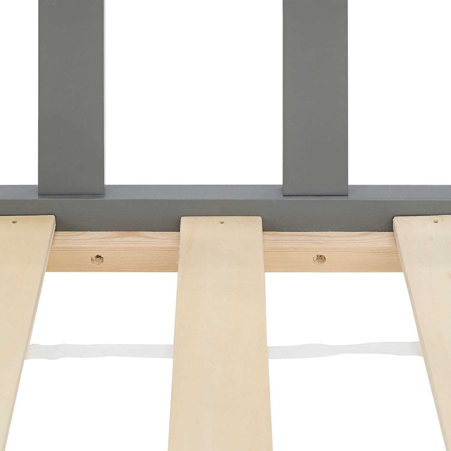 Children's Bed 90x200 Grey | Floor Bed with Mattress & Slatted Frame | with Fall Protection | Montessori