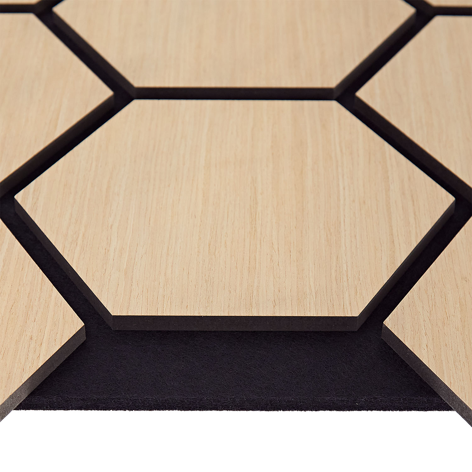 Acoustic Panels Wall Panels Hexagon Honeycomb 76 x 62 cm Natural Oak | Wood | 8-piece Set | 3D