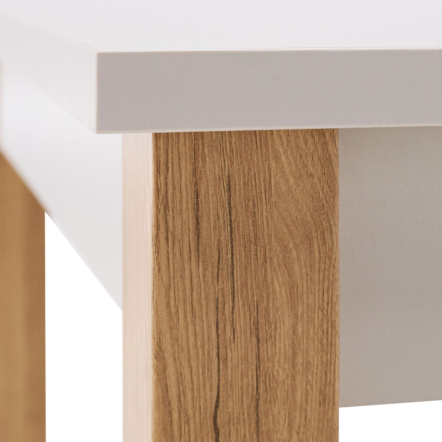 Modern Dining Table Kitchen Table Wooden Table 160x80 cm Beige Grey 8 Seater Extendable