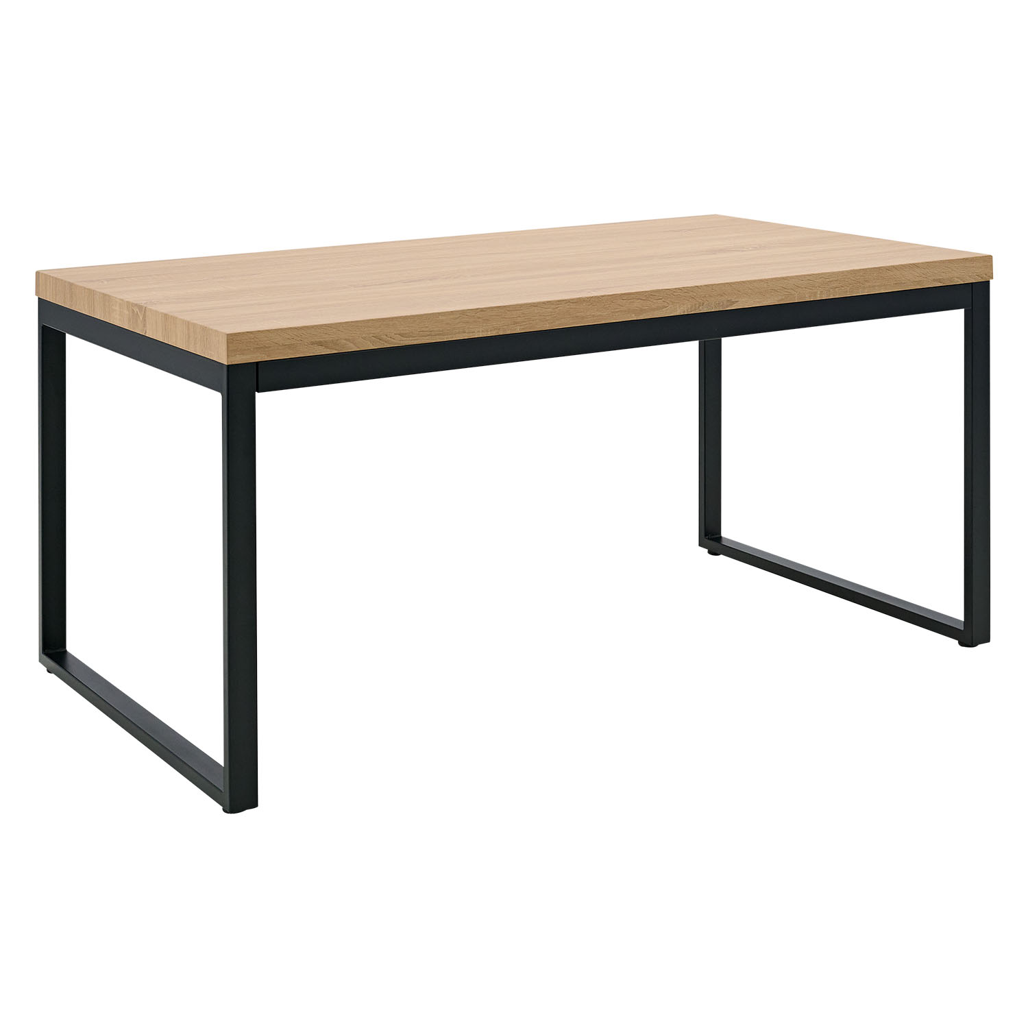 Modern Dining Table Kitchen Table Wooden Table 160x90 cm Oak Black Metal 6 Seater