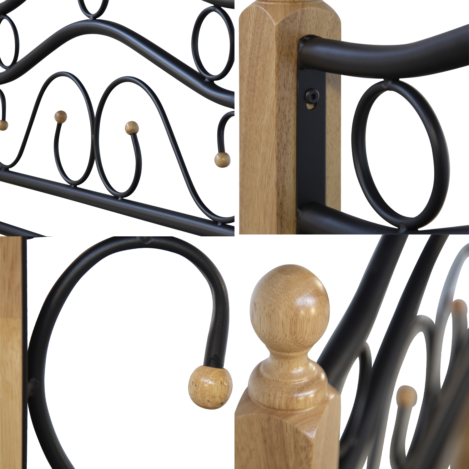 Black metal single bed, 90x200 cm, with a bed frame and slatted base - perfect for a youth bedroom