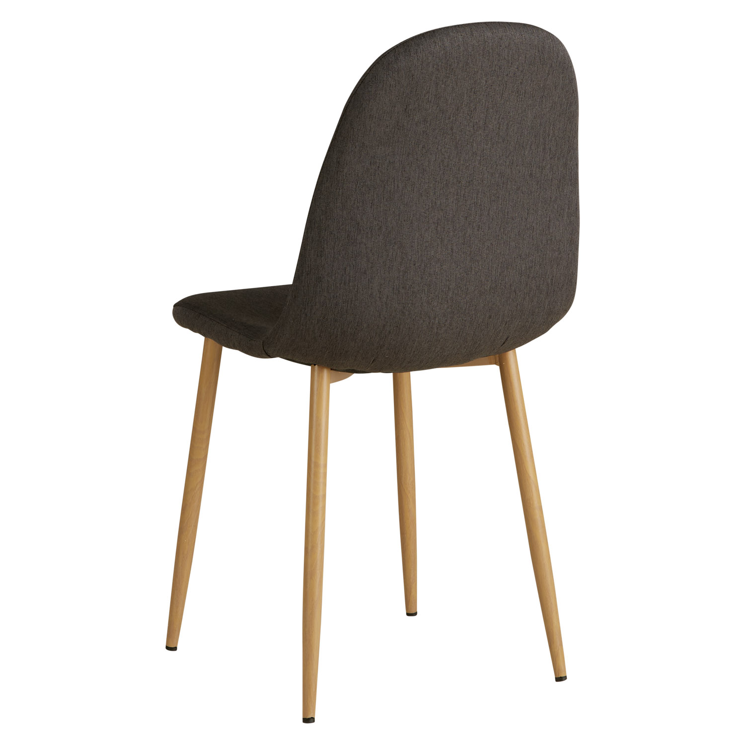 Set of 2 Upholstered Linen Chairs in Anthracite – Elegant dining chairs with rounded backs and wood-effect legs
