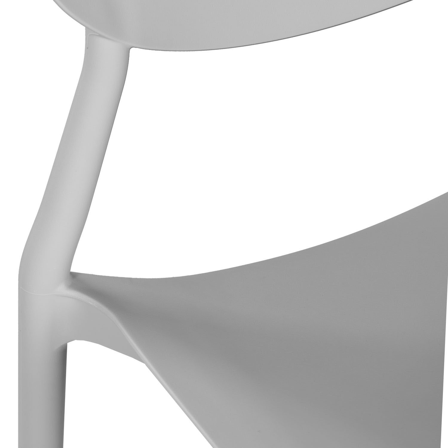 Garden chair Set of 4 Camping chairs Grey Outdoor chairs Plastic Stacking chairs Kitchen chairs