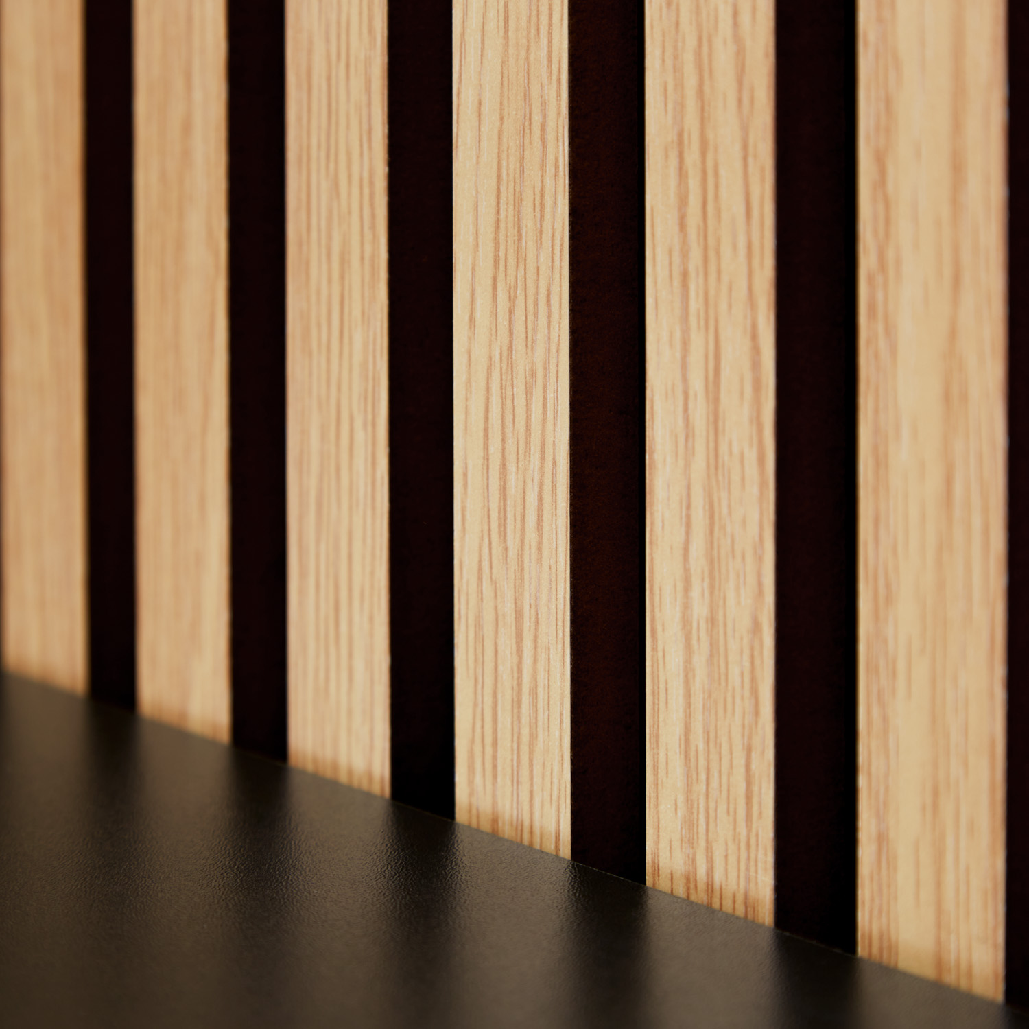 Acoustic Panels Wall Panels 60 x 60 cm Natural Oak | Wood | 4-piece Set | 3D Strips