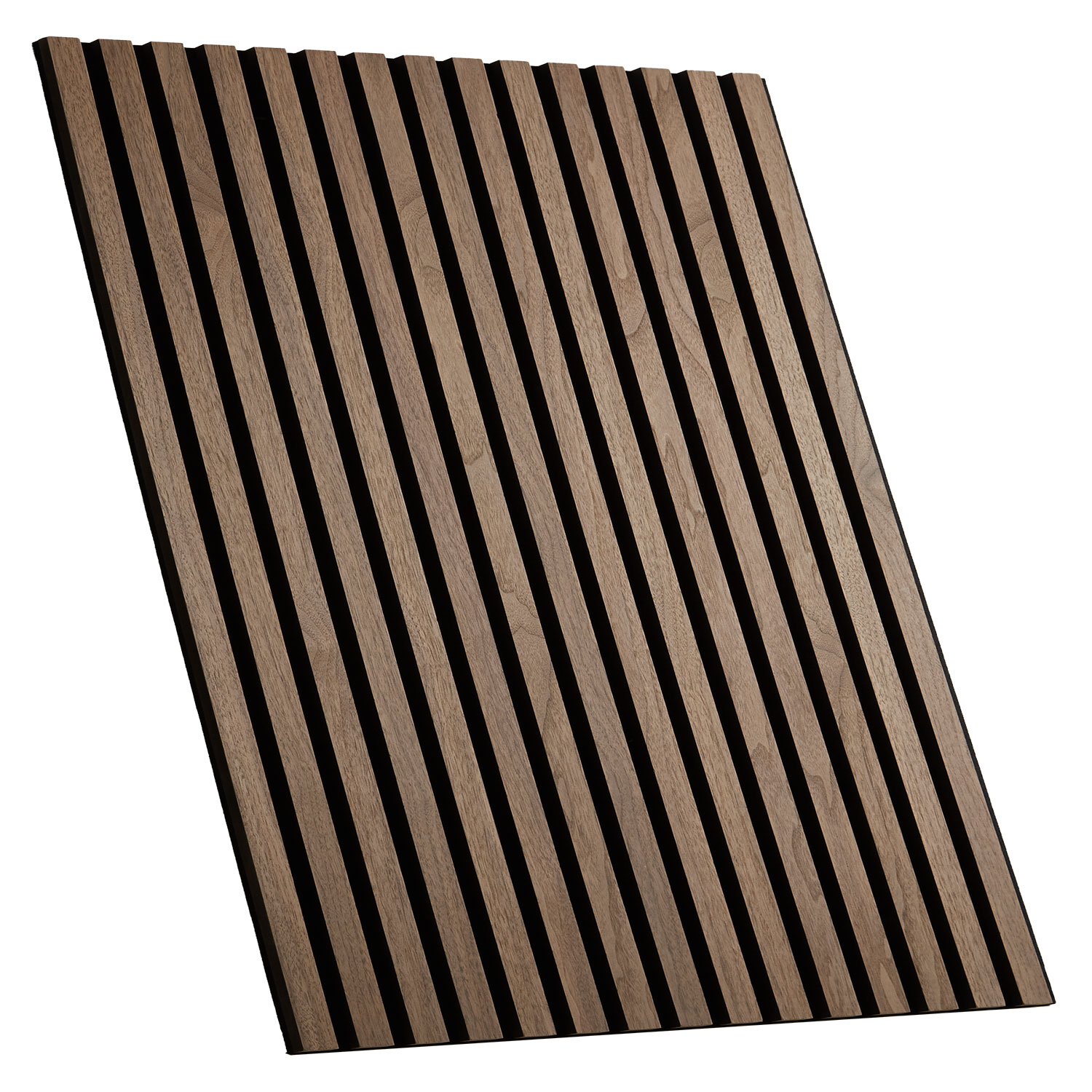 Acoustic Panels Wall Panels 60 x 60 cm Brown Walnut | Wood | 4-piece Set | 3D Strips