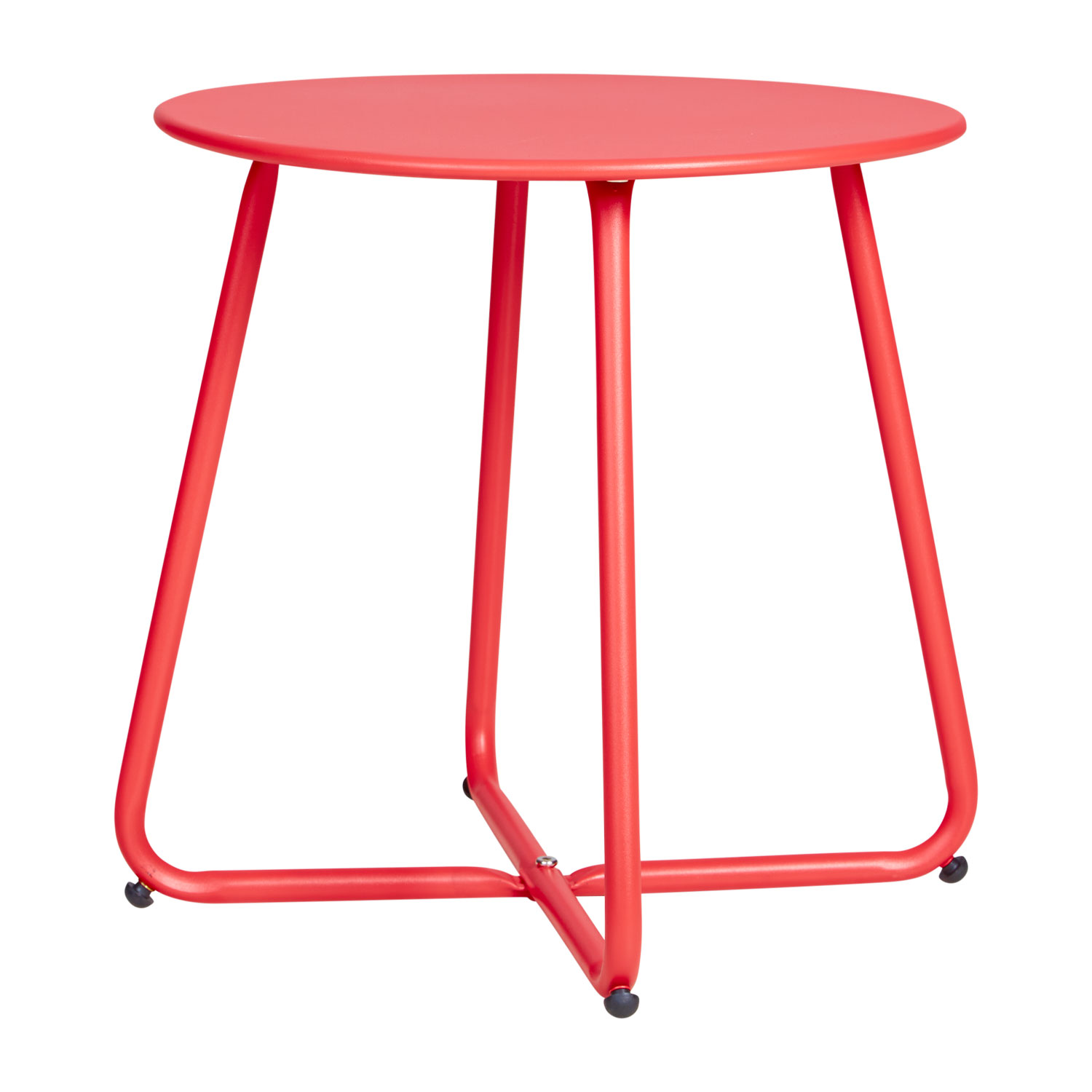 Coffee table Side table Round Garden Table Red Metal Small table Outdoor table Bistro table