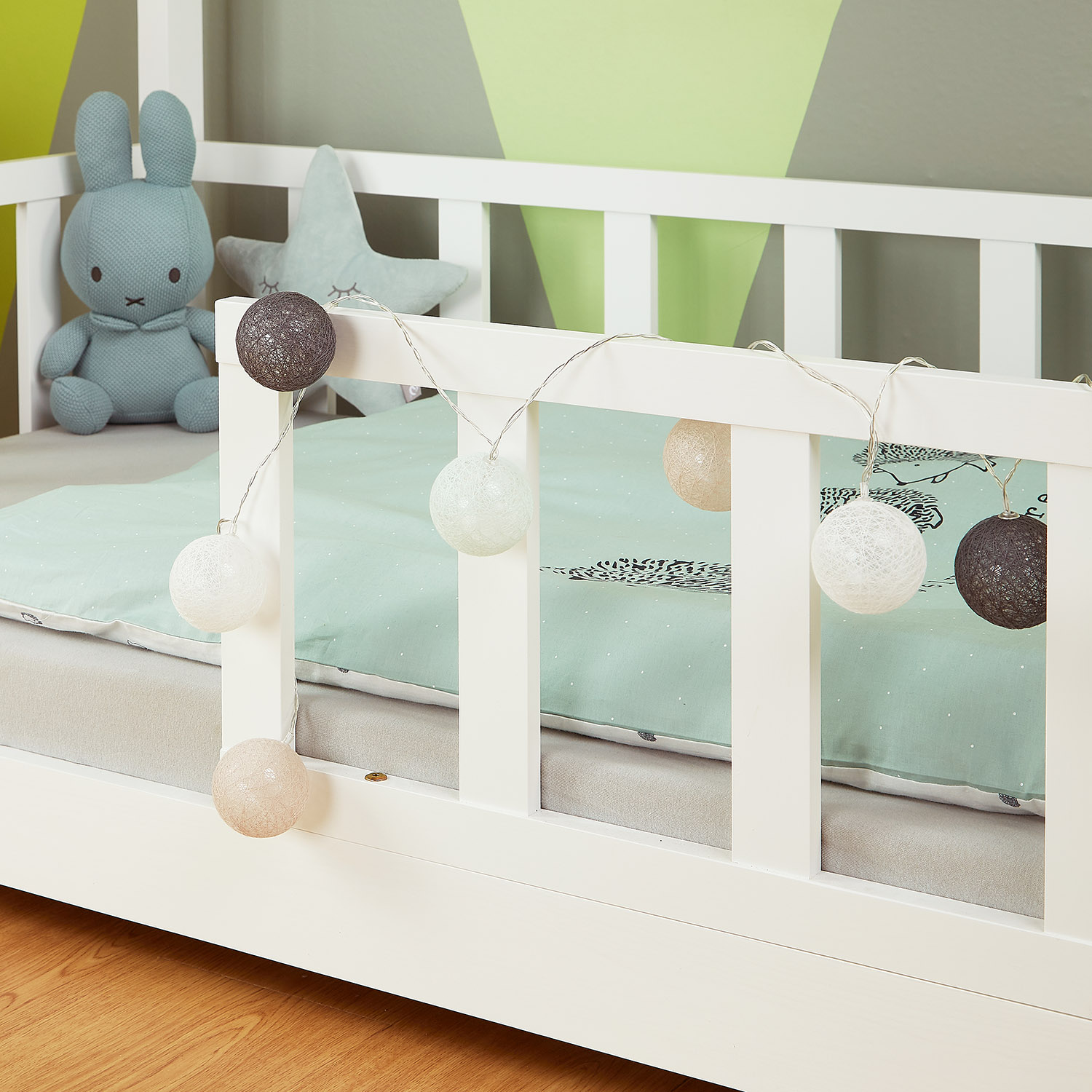 Children's Bed 80x160 cm with Mattress House Bed with Barriers Childrens Single Bed Montessori Bed Treehouse Bed