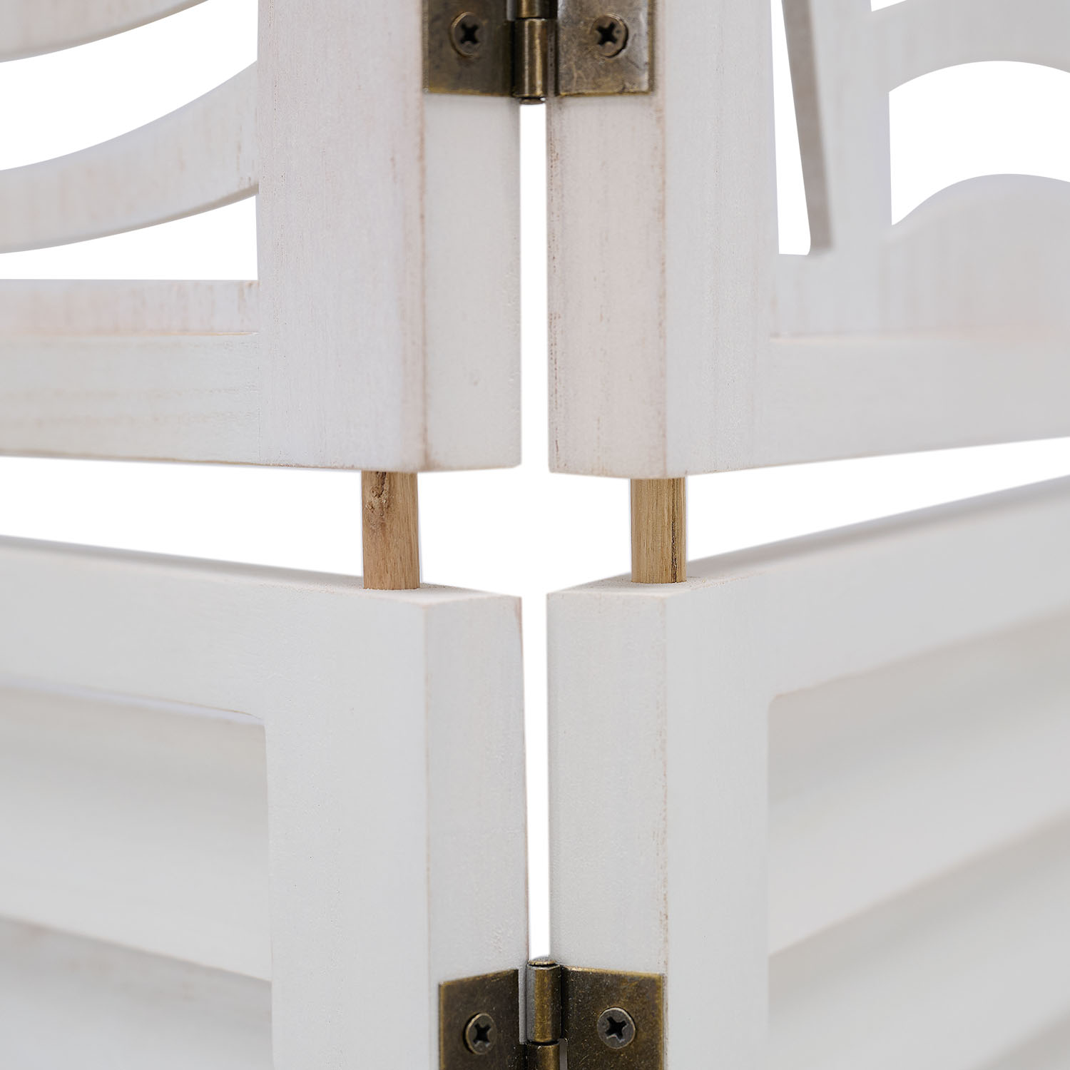 Paravent White Rattan-Style Decorations | 3-panel | Wood | Room Divider Partition Privacy Screen