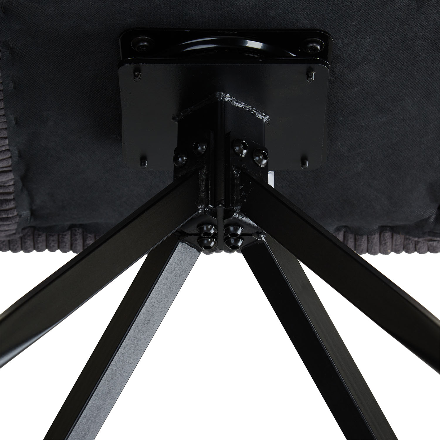 Dining set | 4-piece set upholstered chairs grey cord with armrest | swivel |&nbsp;dining table white vintage 160 x 90 cm | extendable 200 cm