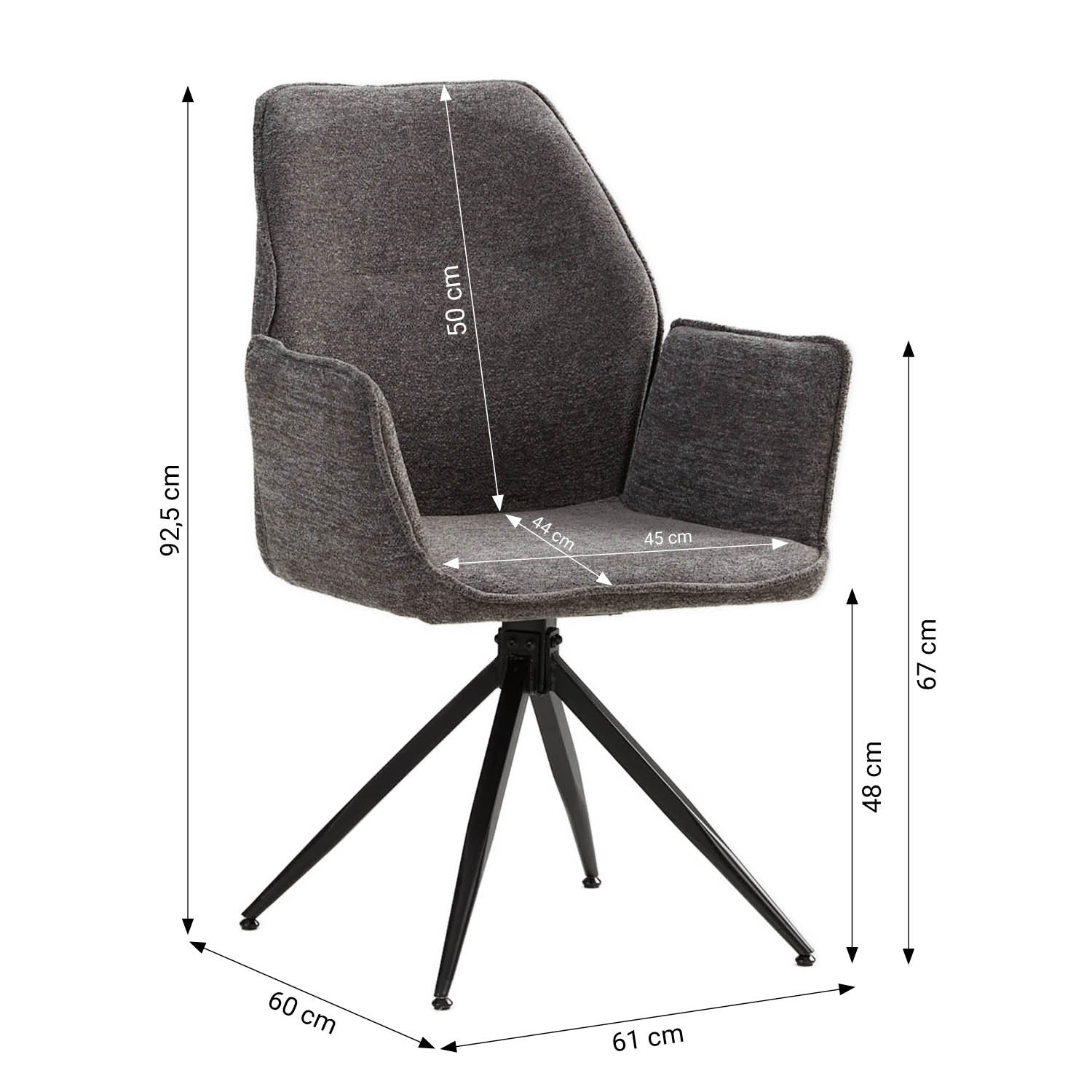 Dining Chair Set of 1, 2, 4 or 6 Modern Egg Chairs Chenille Yarn Grey Armchairs Dining Room Chairs Upholstered Chairs Eames Chairs