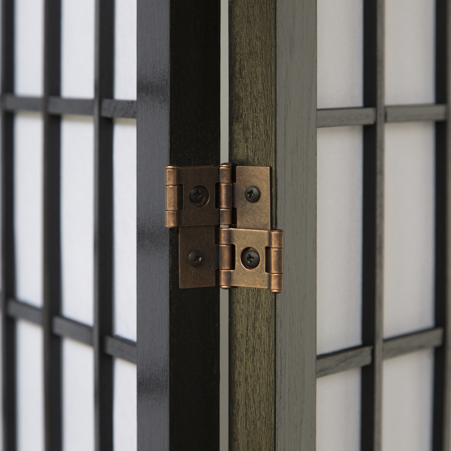 Paravent Black Shoji Rice Paper White | 3-panel | Wood | Room Divider Partition Privacy Screen