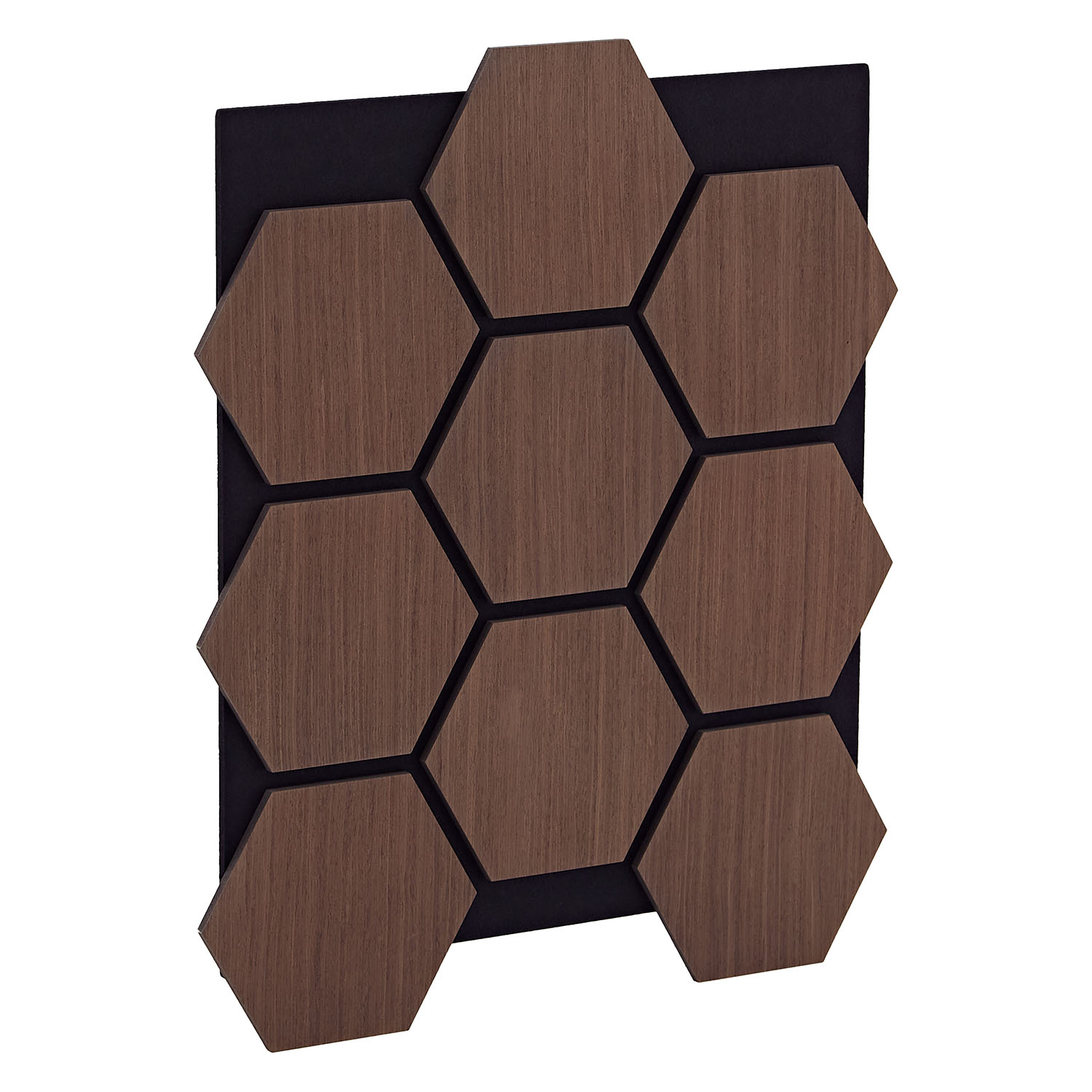 Acoustic Panels Wall Panels Hexagon Honeycomb 76 x 62 cm Brown Walnut | Wood | 8-piece Set | 3D