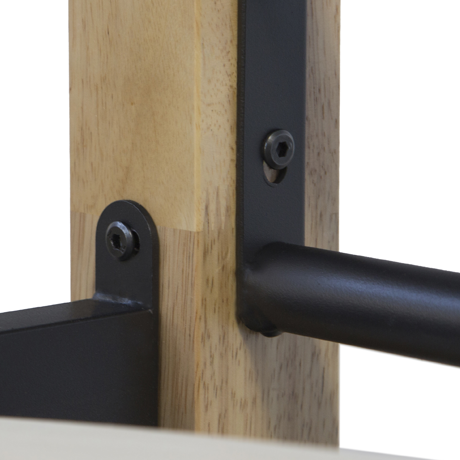 Metal Bed with Mattress Slatted Frame 90x200 cm Bedstead Black Nature Wood Single Daybed