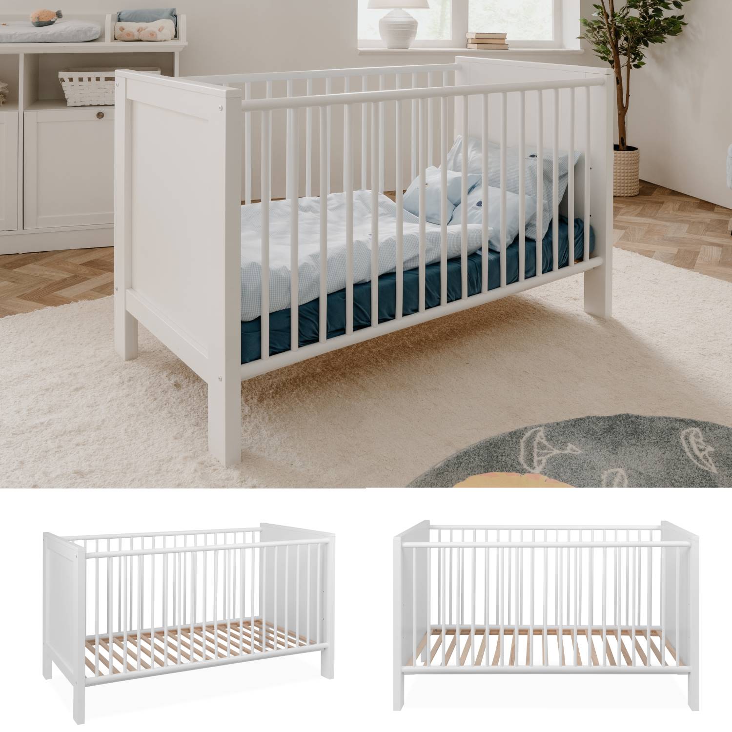 Baby Bed Cot Wooden Bed 70x140 cm Infant Bed Childrens Bed Nursery