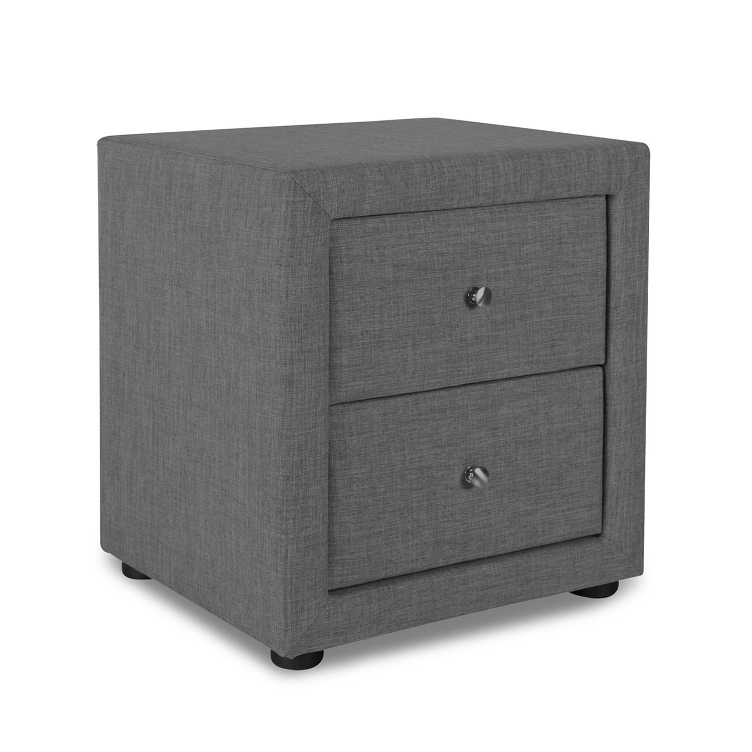 Bedside table nightstand bedroom night chest drawers side table grey fabric