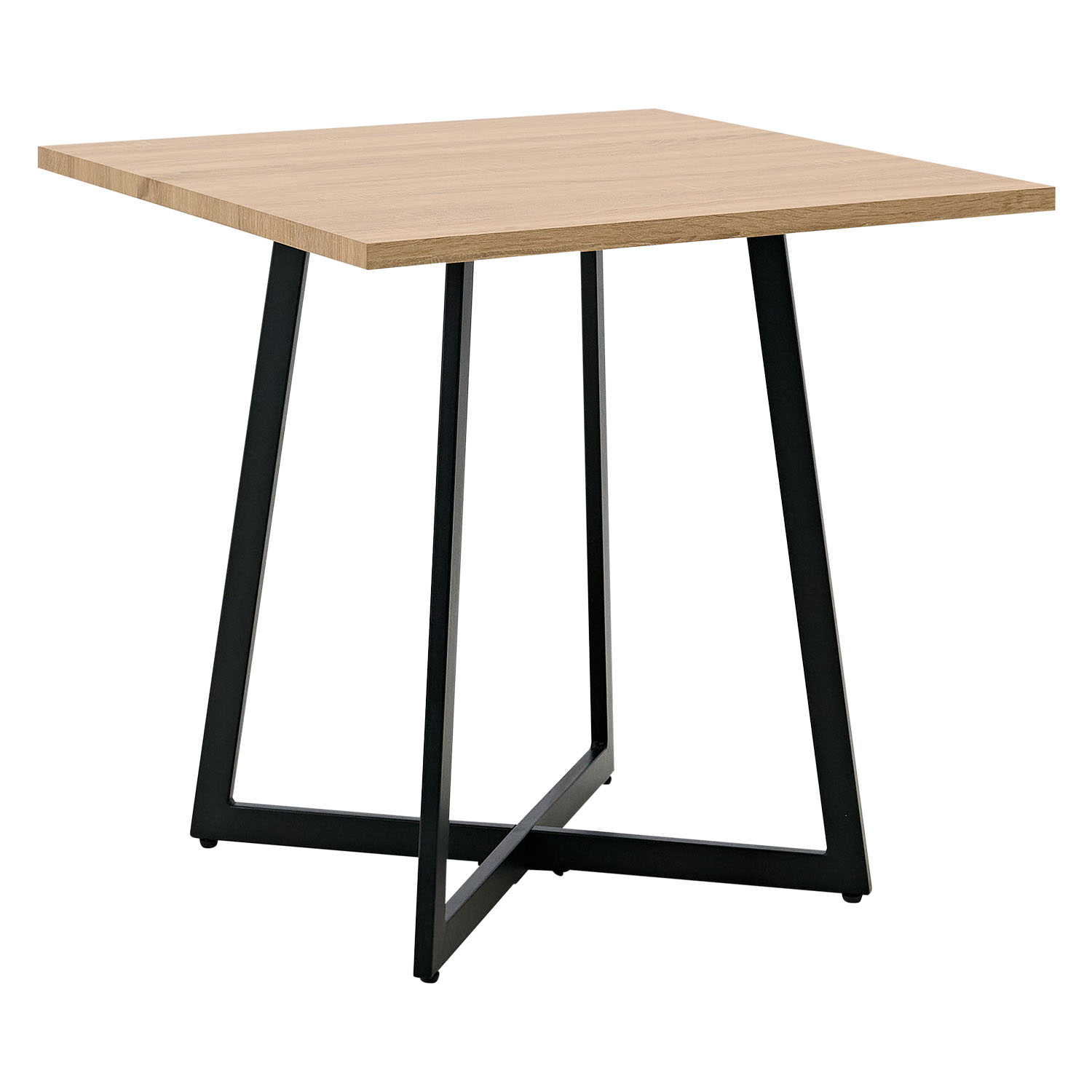 Modern Dining Table Kitchen Table Wooden Table 80x80 cm Oak Black Metal 4 Seater
