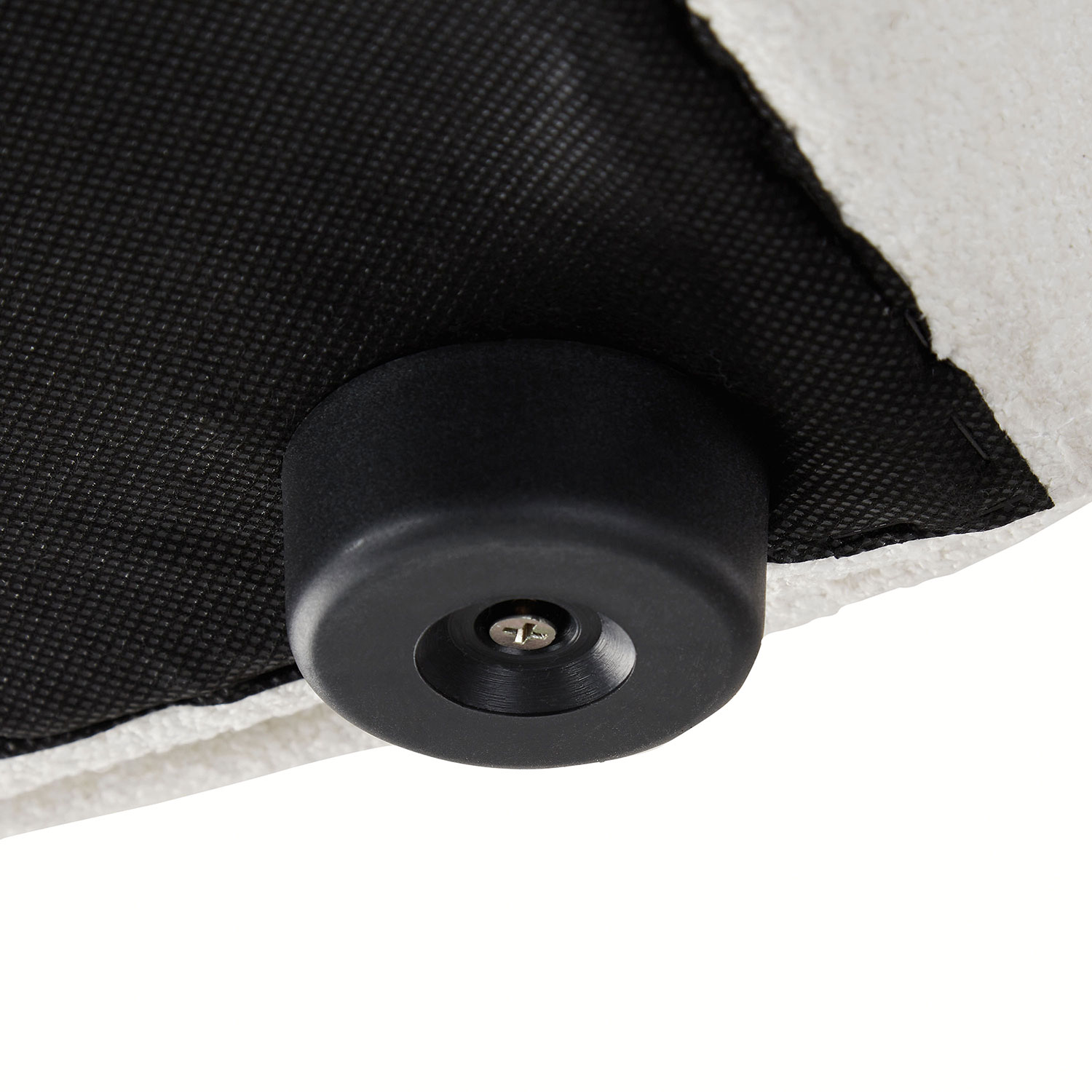 Footstool Pouffe Bouclé Beige Stool Small Footrest Upholstered Seater Cube Seat