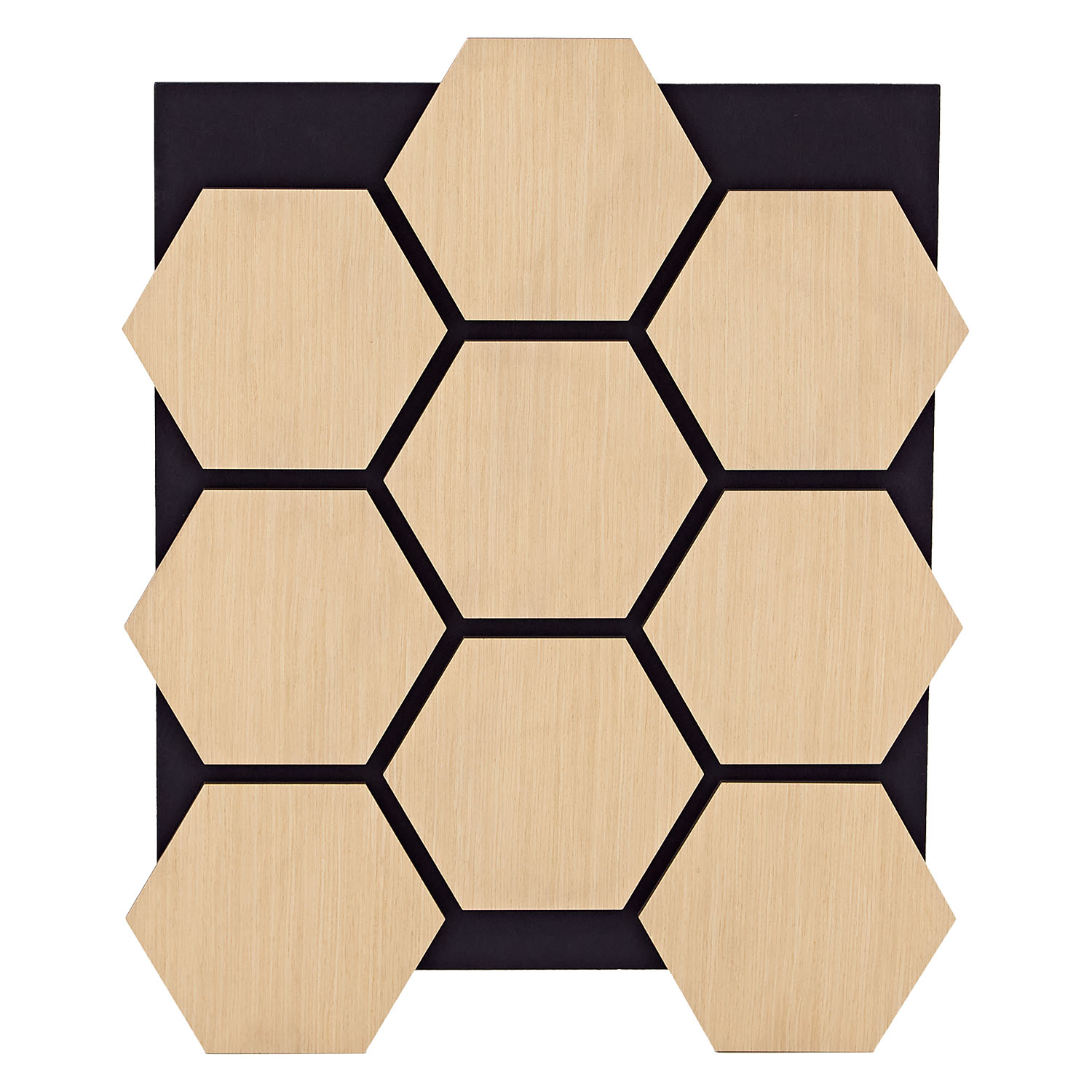Acoustic Panels Wall Panels Hexagon Honeycomb 76 x 62 cm Natural Oak | Wood | 8-piece Set | 3D