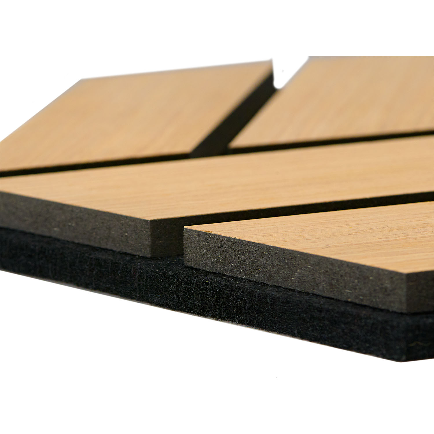 Acoustic Panels Wall Panels Hexagon Honeycomb 30 x 26 cm Natural Oak | Wood | 4-piece Set | 3D