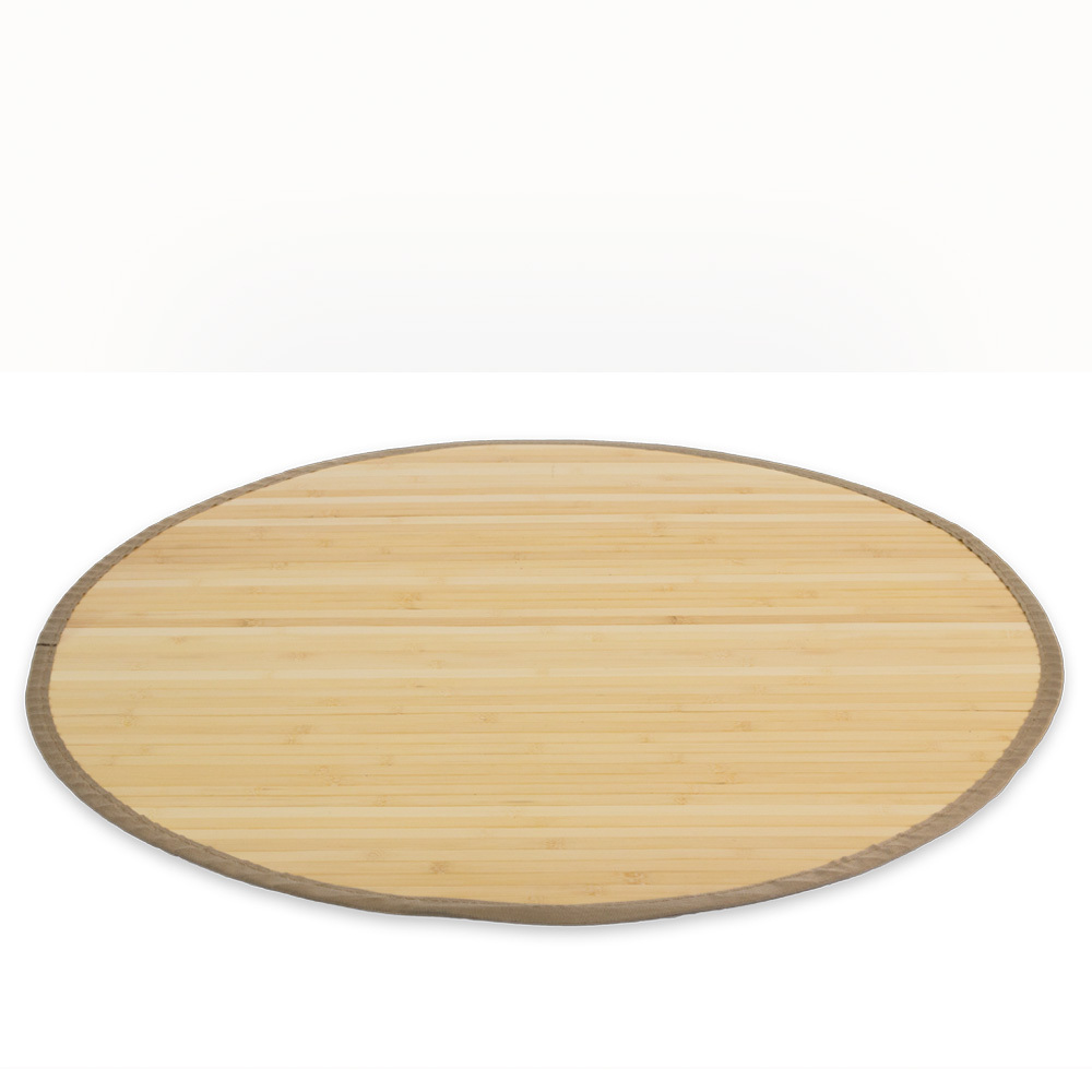 Bamboo carpet Rug 200 cm round in Light Natural
