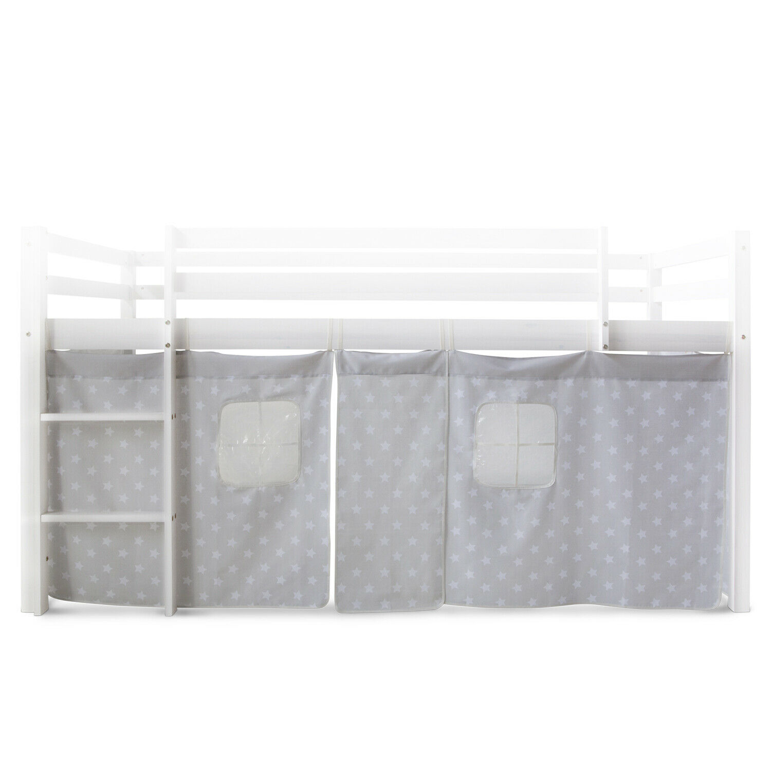 Childrens Bed Curtain Bunk Bed Cabin Bed Accessories Grey Stars