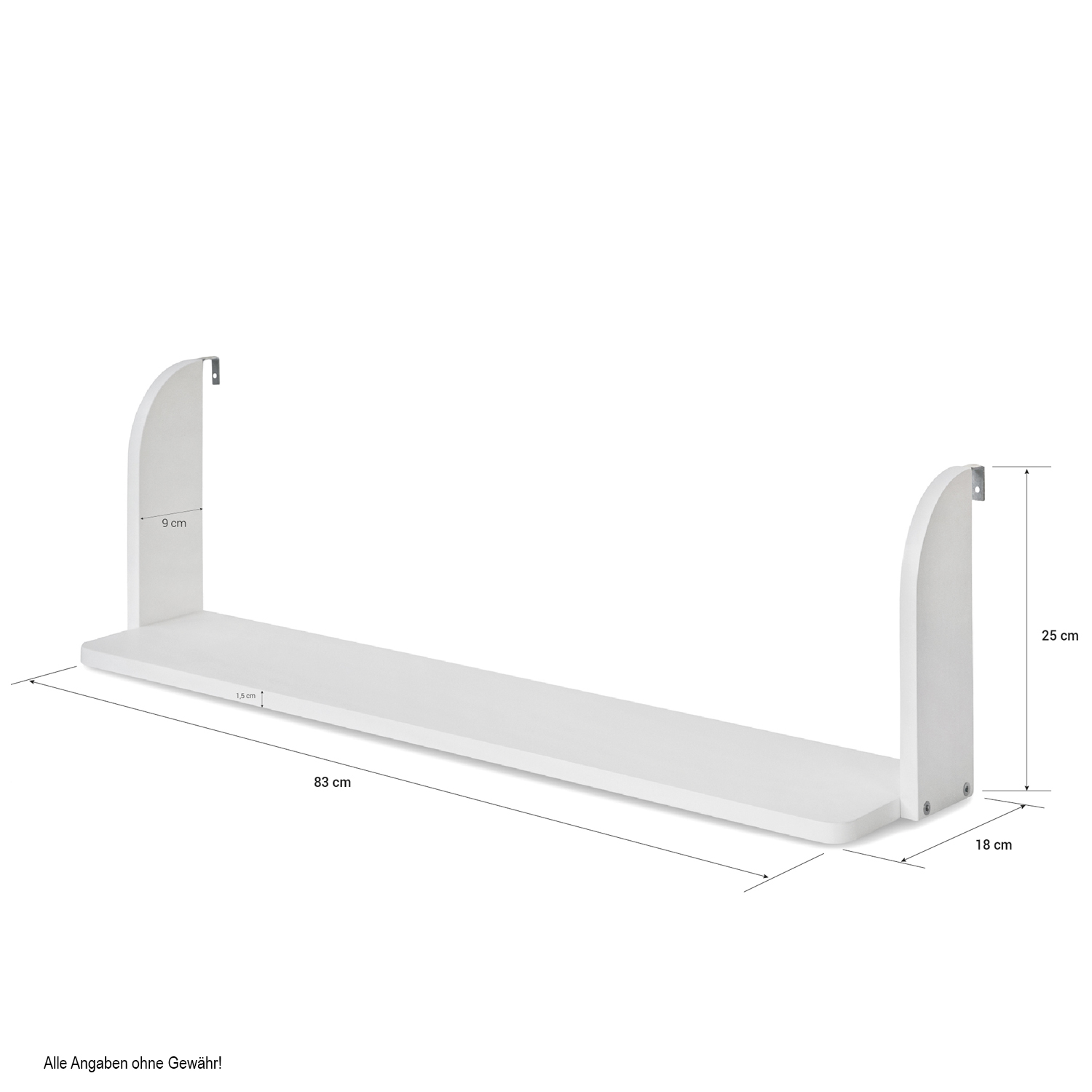 Hanging Shelf Bunk Bed Bookshelf Suspended Rack White Wood 1 Shelf