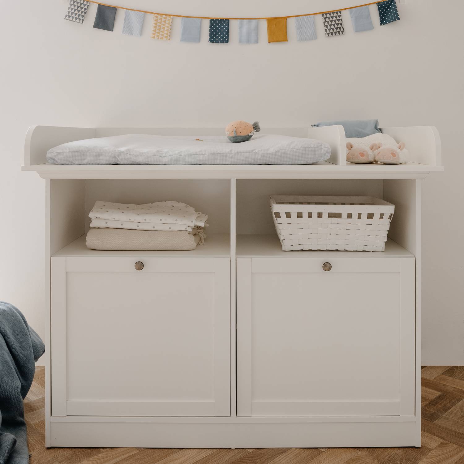 Baby Changing Table Changing Unit Nursery Station Wood White Baby Furniture