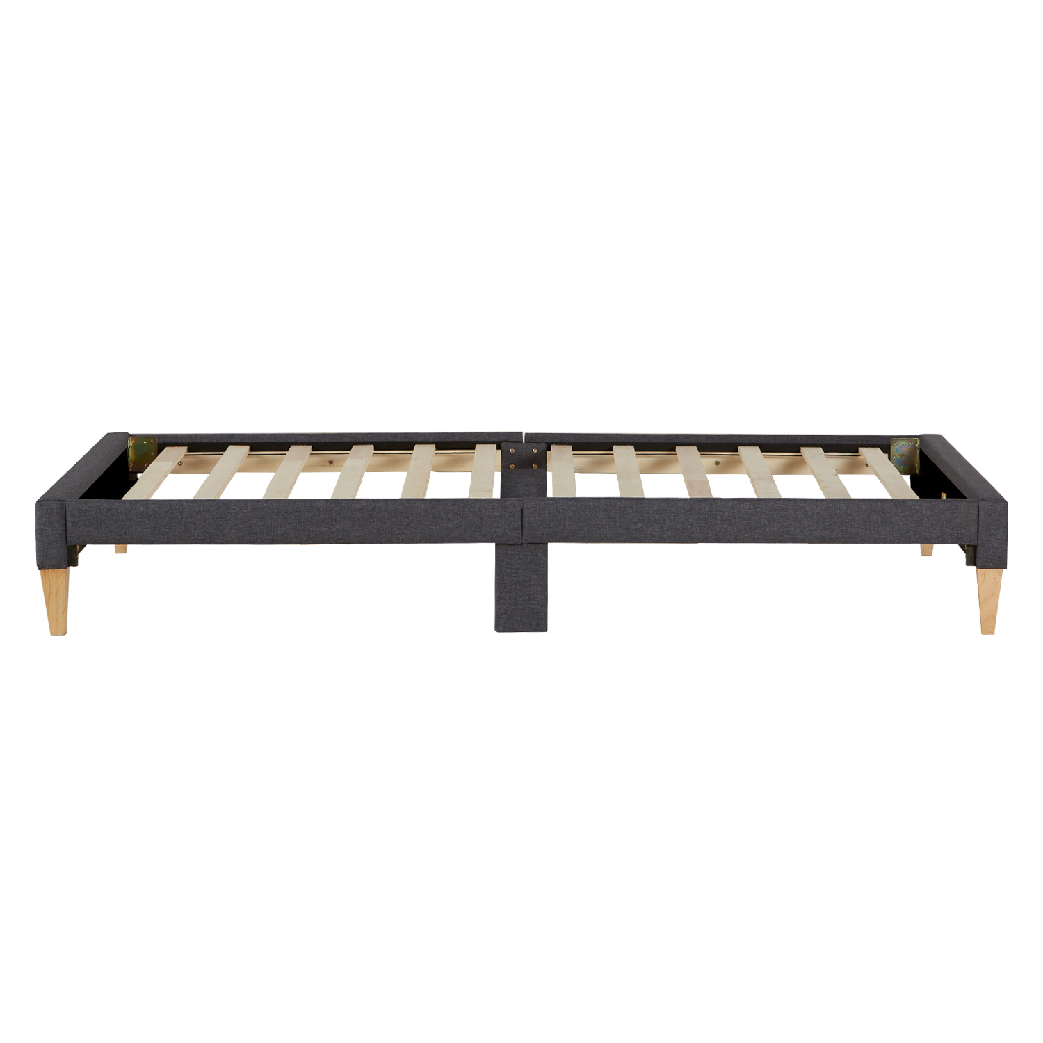 Upholstered Bed 90x200 cm with Slatts Grey Fabric Bed Single Bed Futon Bed Frame Platform Bed